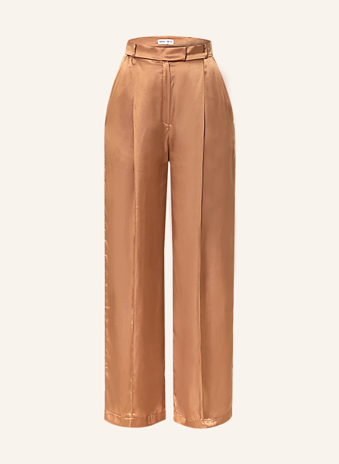MIRYAM Wide leg trousers in satin, Color: BROWN (Image 1)