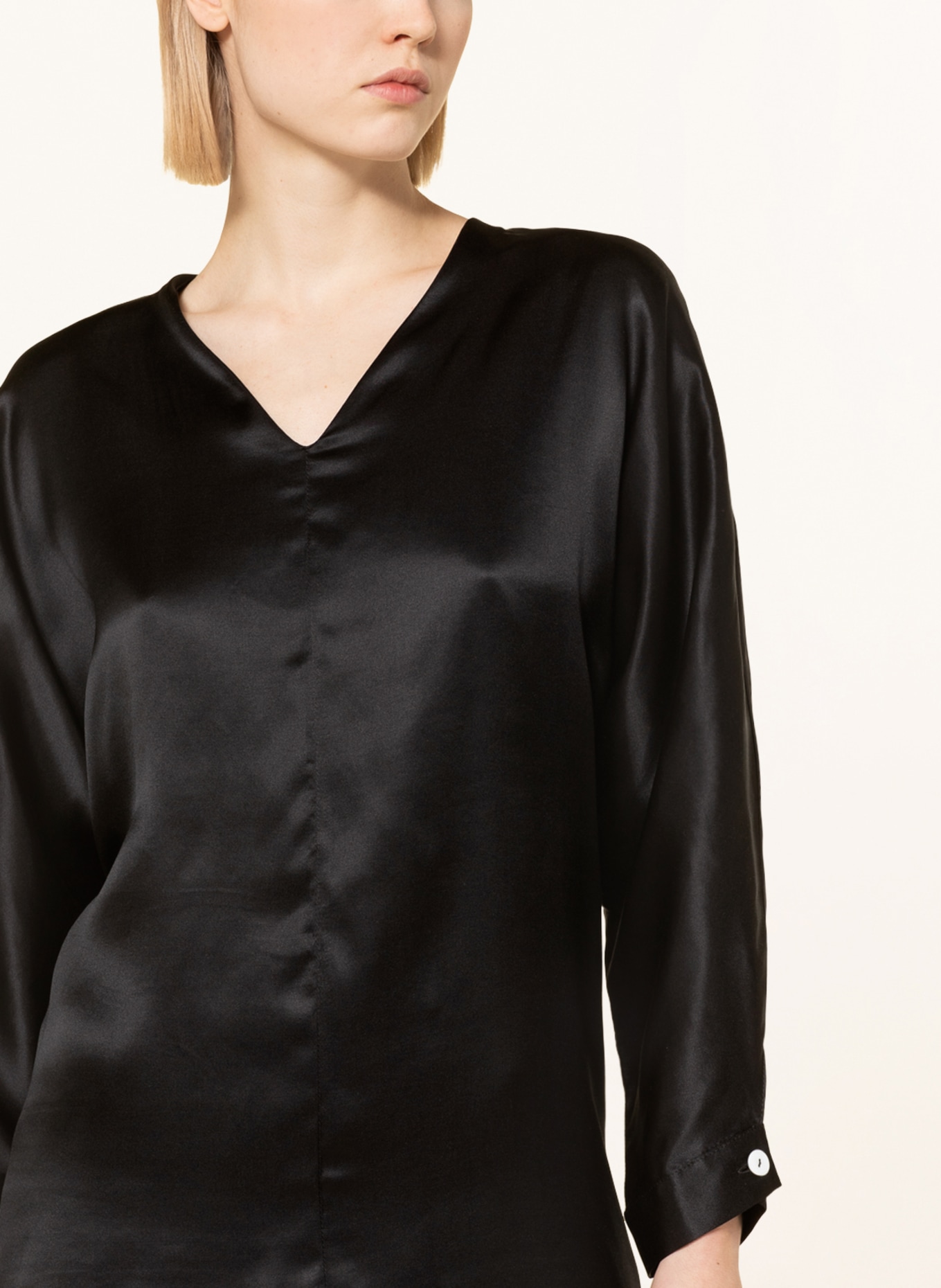 MIRYAM Dress with silk , Color: BLACK (Image 4)