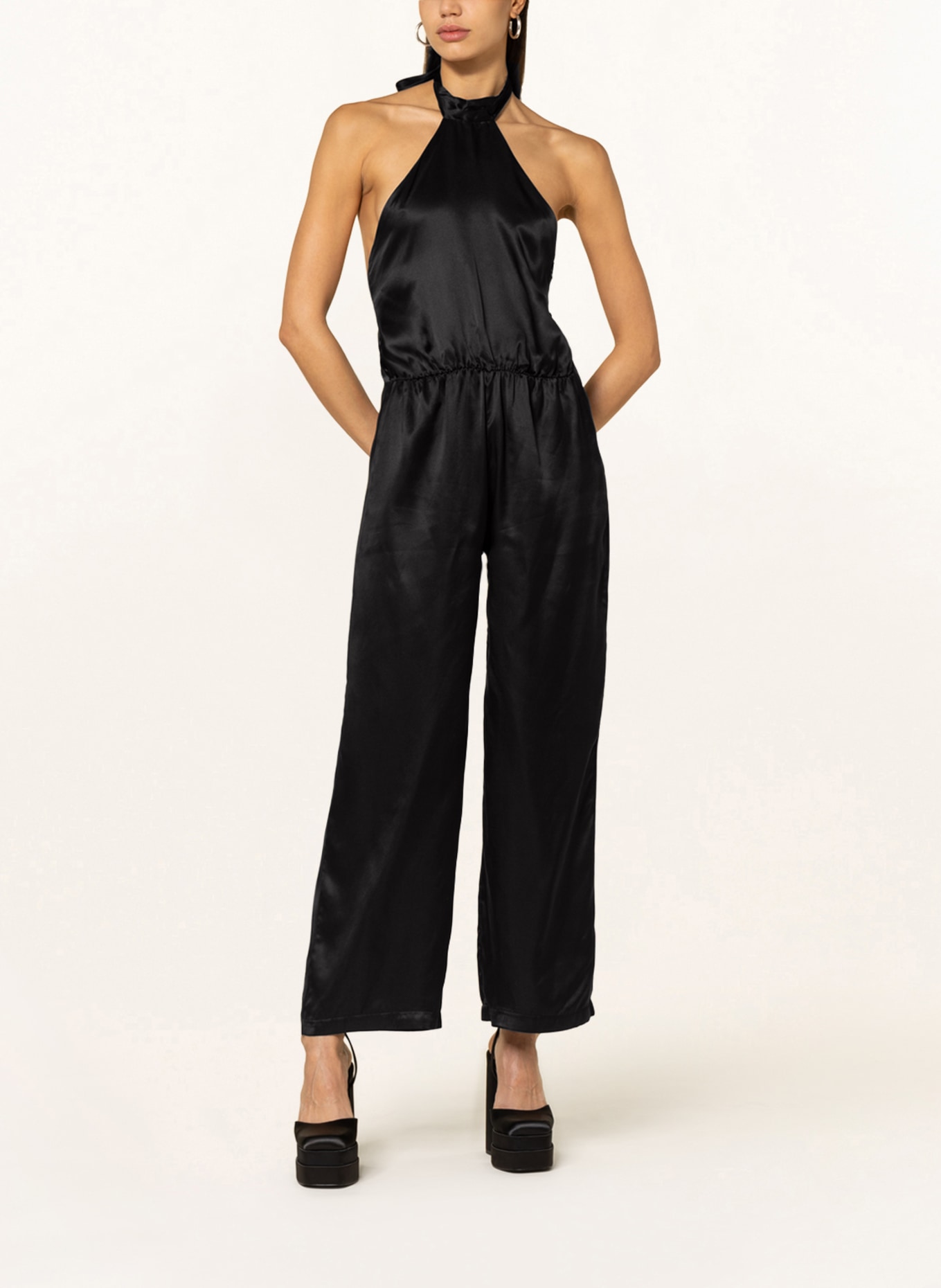 MIRYAM Jumpsuit with silk: BLACK