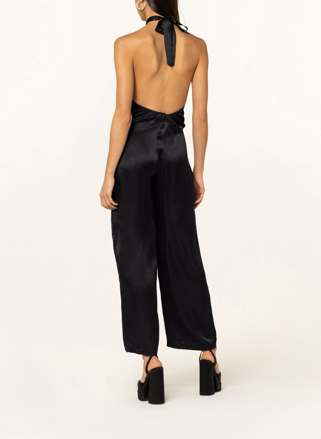 MIRYAM Jumpsuit with silk: BLACK