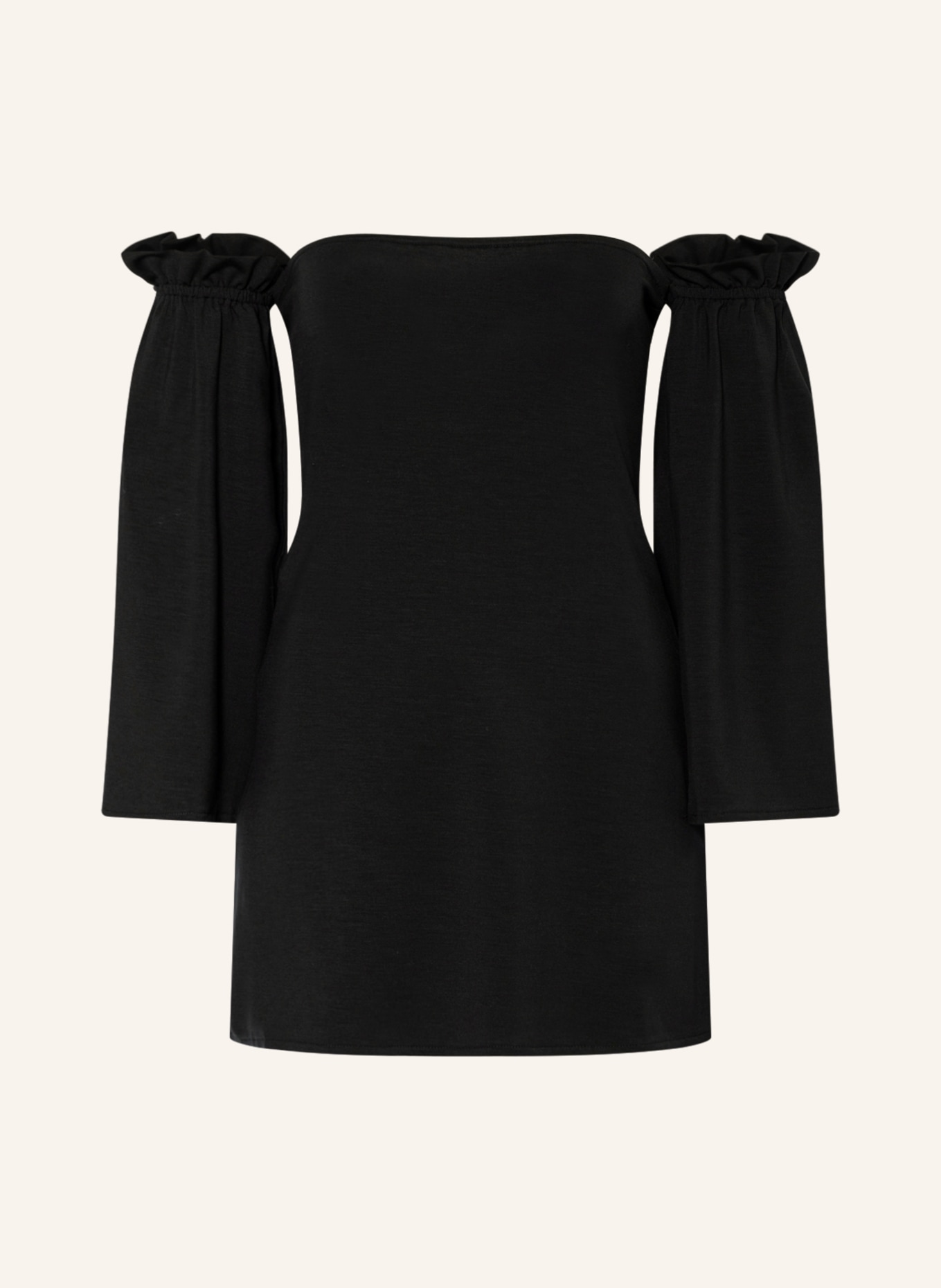 MIRYAM Off-shoulder dress made of jersey with ruffles, Color: BLACK (Image 1)