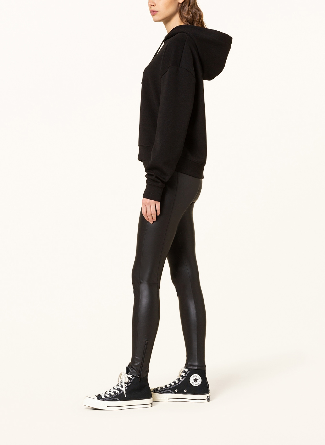 10DAYS 7/8 leggings in leather look, Color: BLACK (Image 4)
