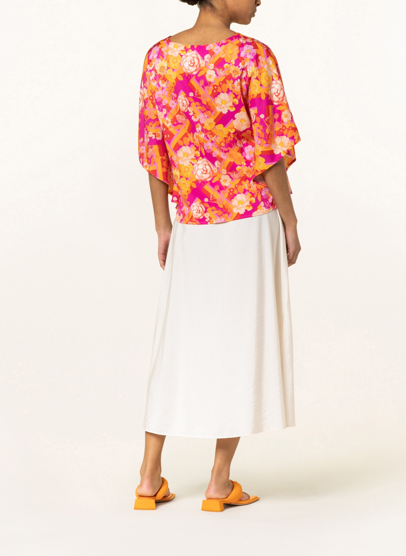 MUCHO GUSTO Shirt blouse TORTOLI, Color: PINK/ ORANGE/ PINK (Image 3)