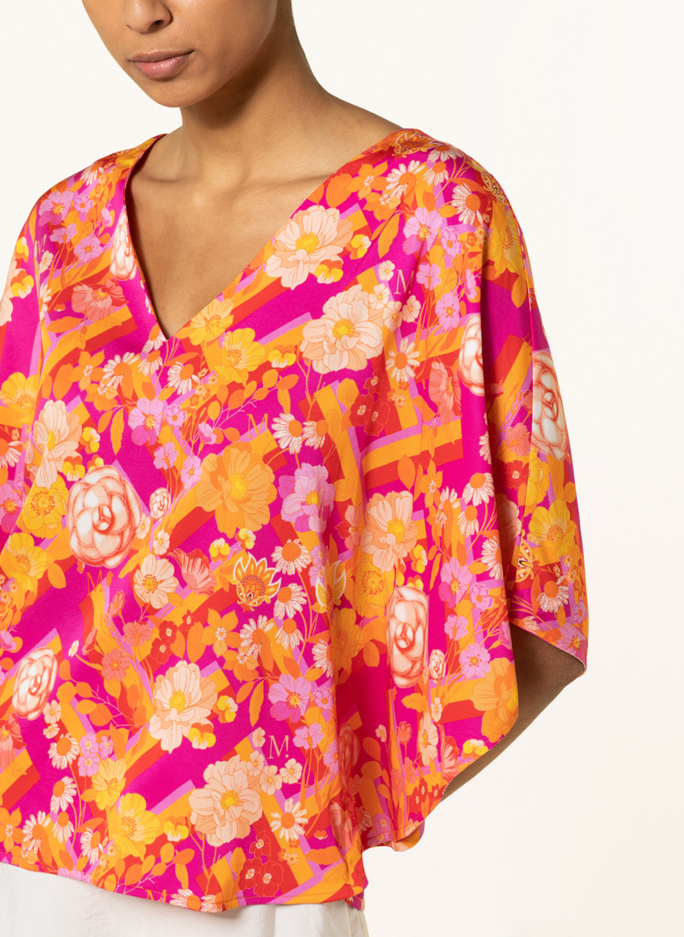 MUCHO GUSTO Shirt blouse TORTOLI, Color: PINK/ ORANGE/ PINK (Image 4)
