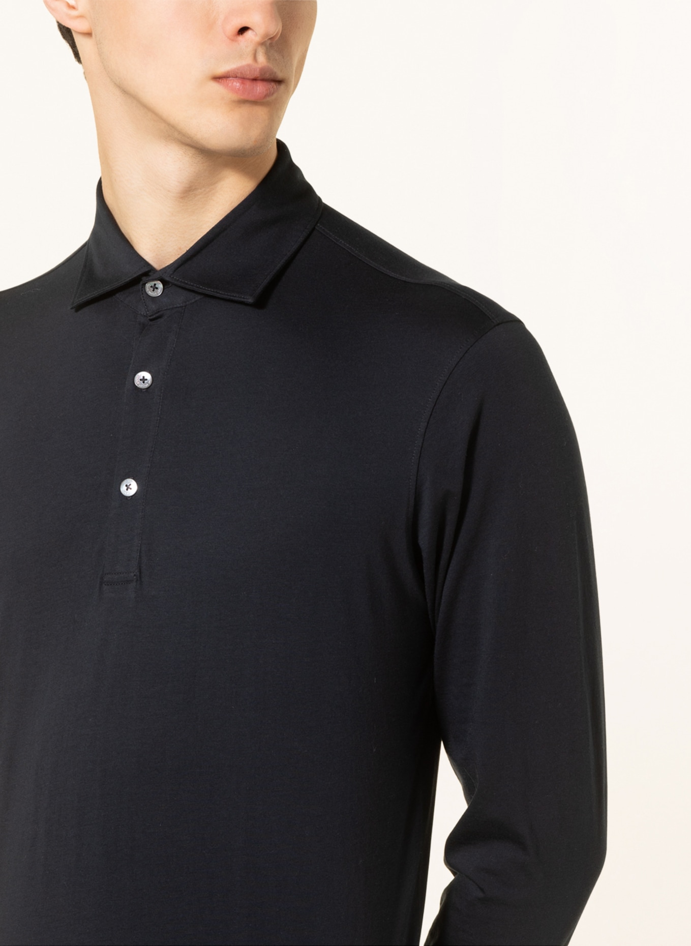Stefan Brandt Jersey polo shirt LUIS: DARK BLUE