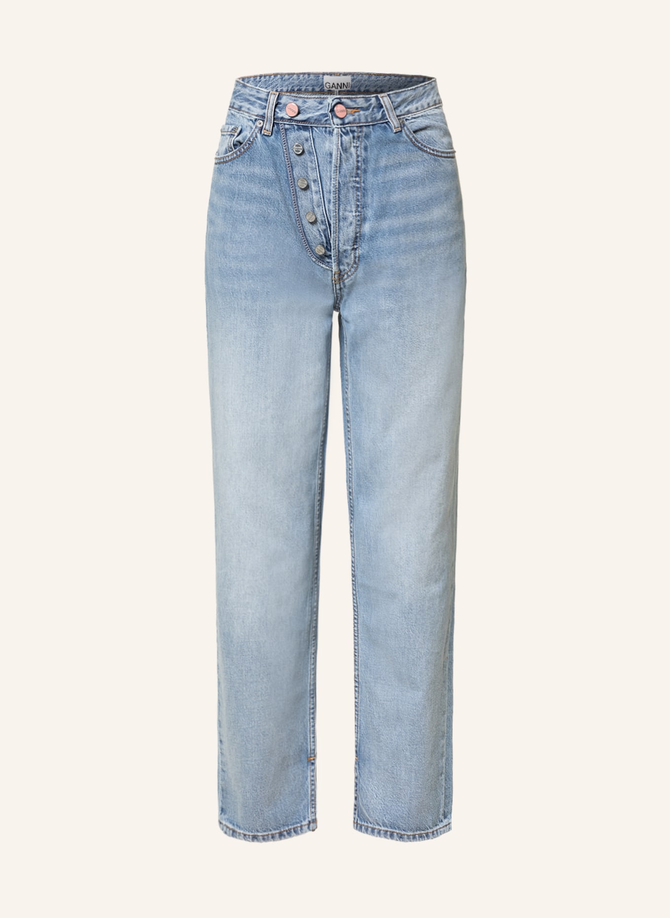 GANNI Straight jeans FIGNI , Color: 565 LIGHT BLUE VINTAGE (Image 1)
