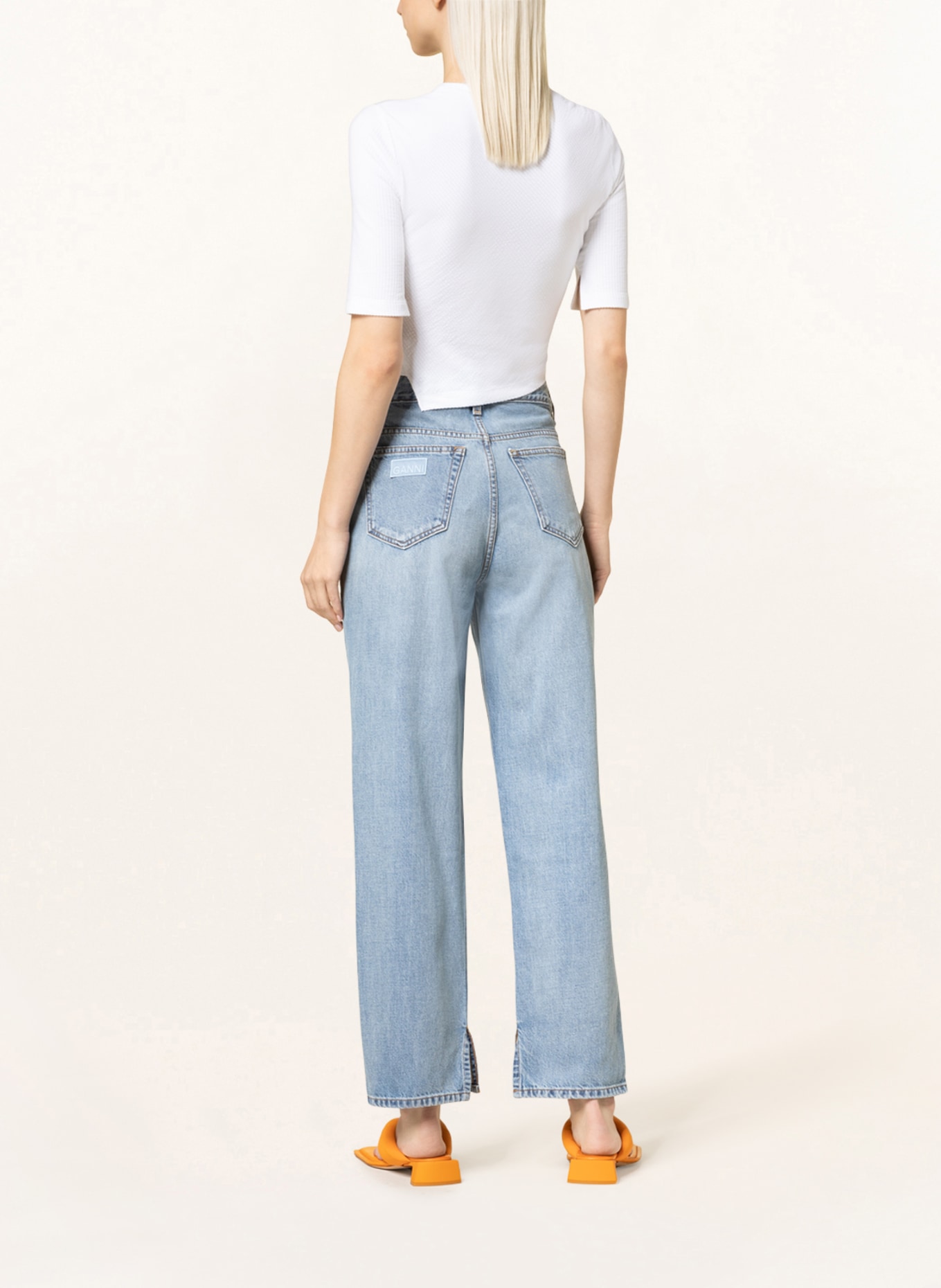 GANNI Straight jeans FIGNI , Color: 565 LIGHT BLUE VINTAGE (Image 3)