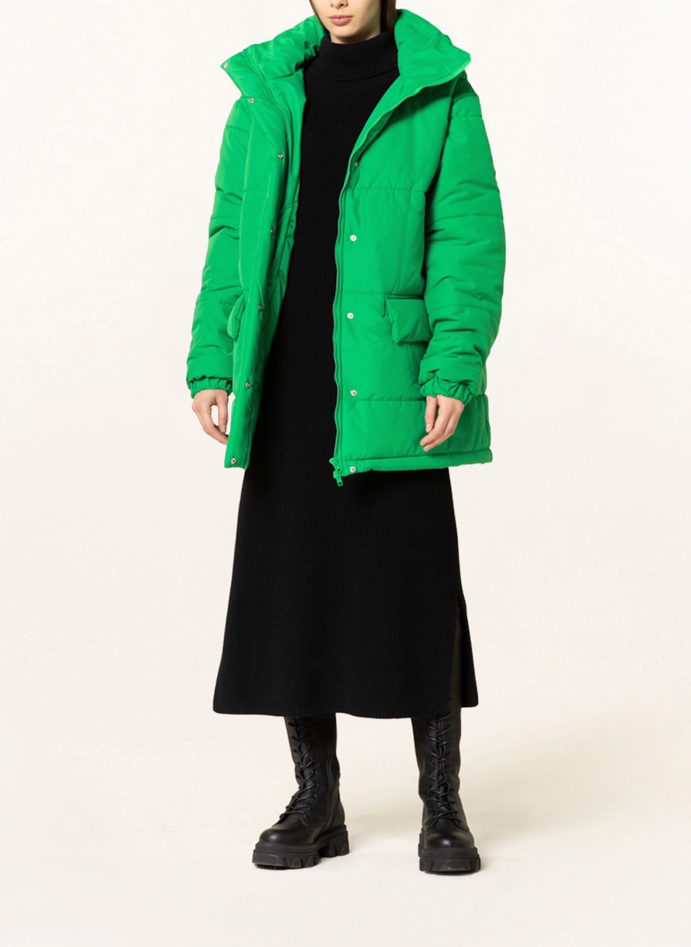KARO KAUER Oversized quilted jacket, Color: GREEN (Image 2)