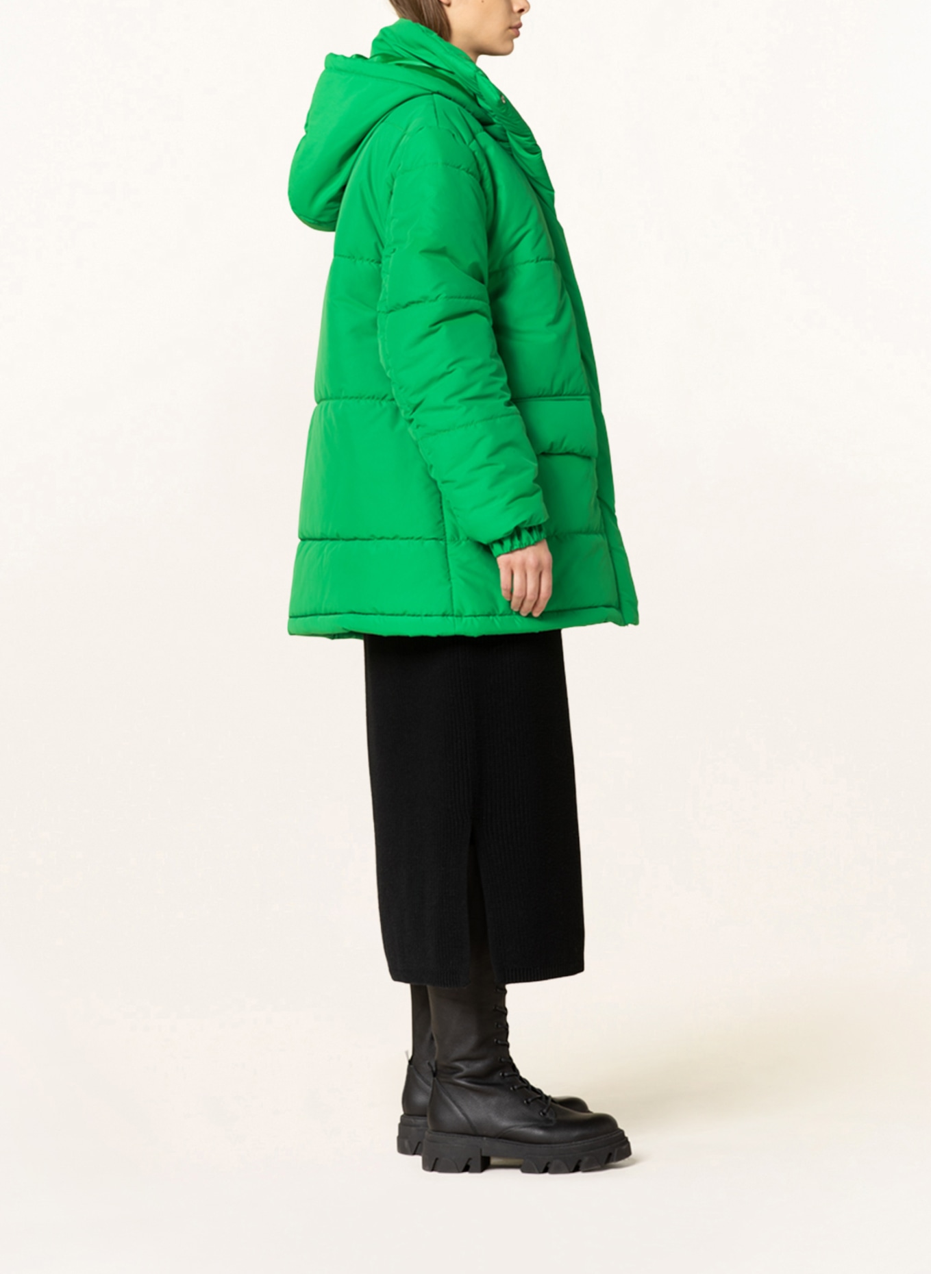 KARO KAUER Oversized quilted jacket, Color: GREEN (Image 4)