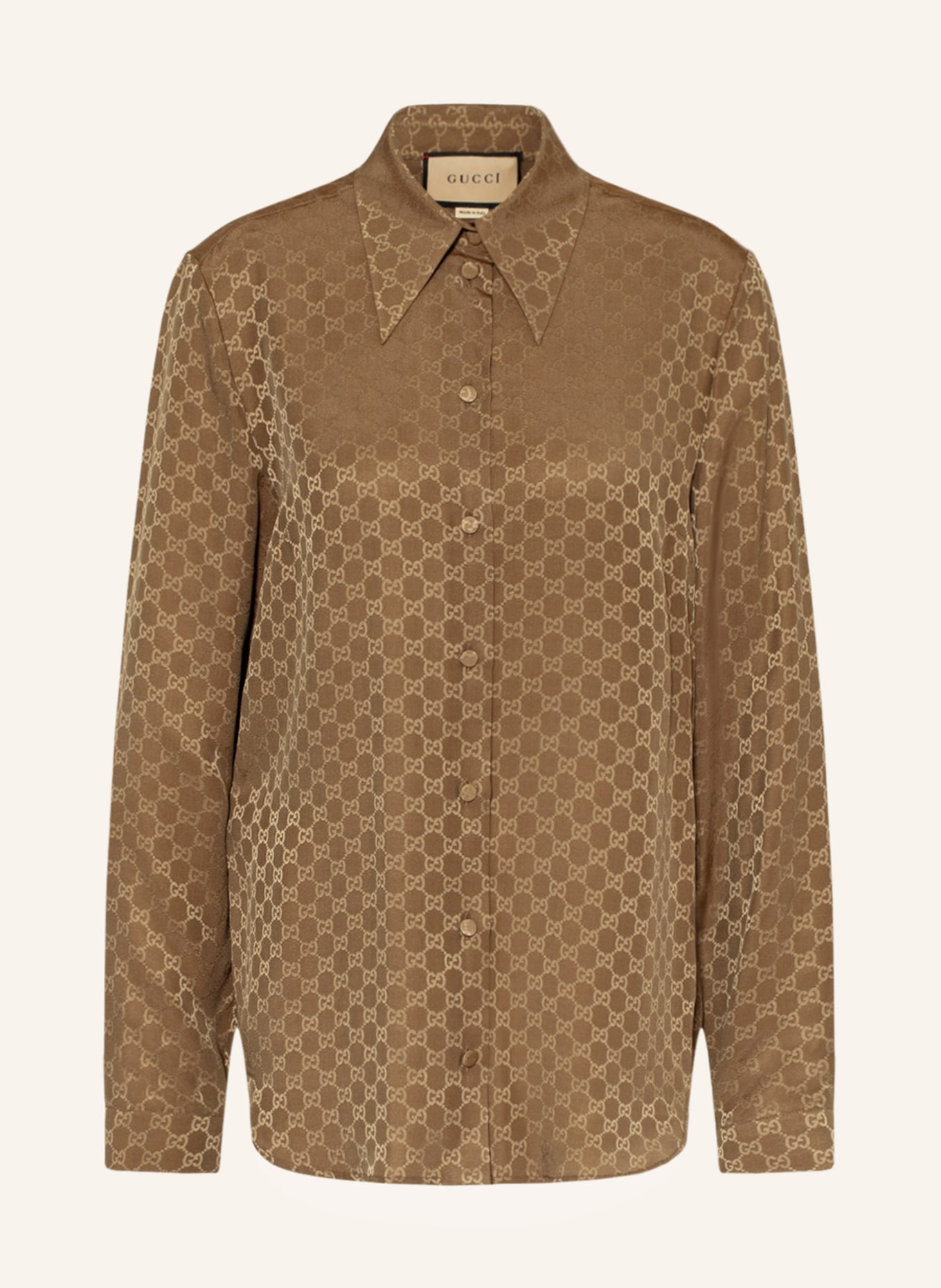 GUCCI Koszula z jedwabiu, Kolor: 9702 BEIGE/BROWN (Obrazek 1)