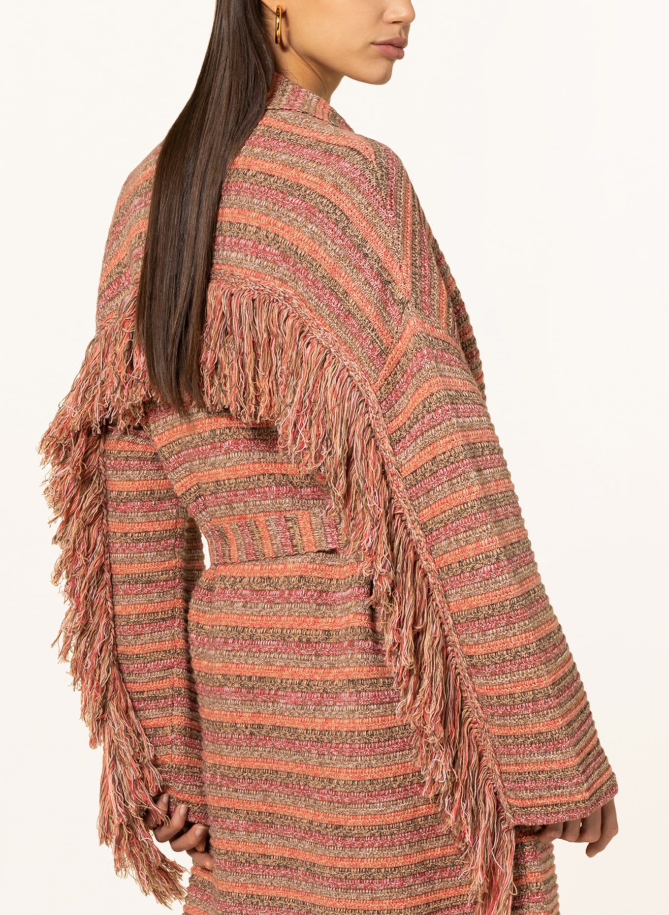 MOS MOSH Knit cardigan AROHA , Color: BEIGE/ RED (Image 4)