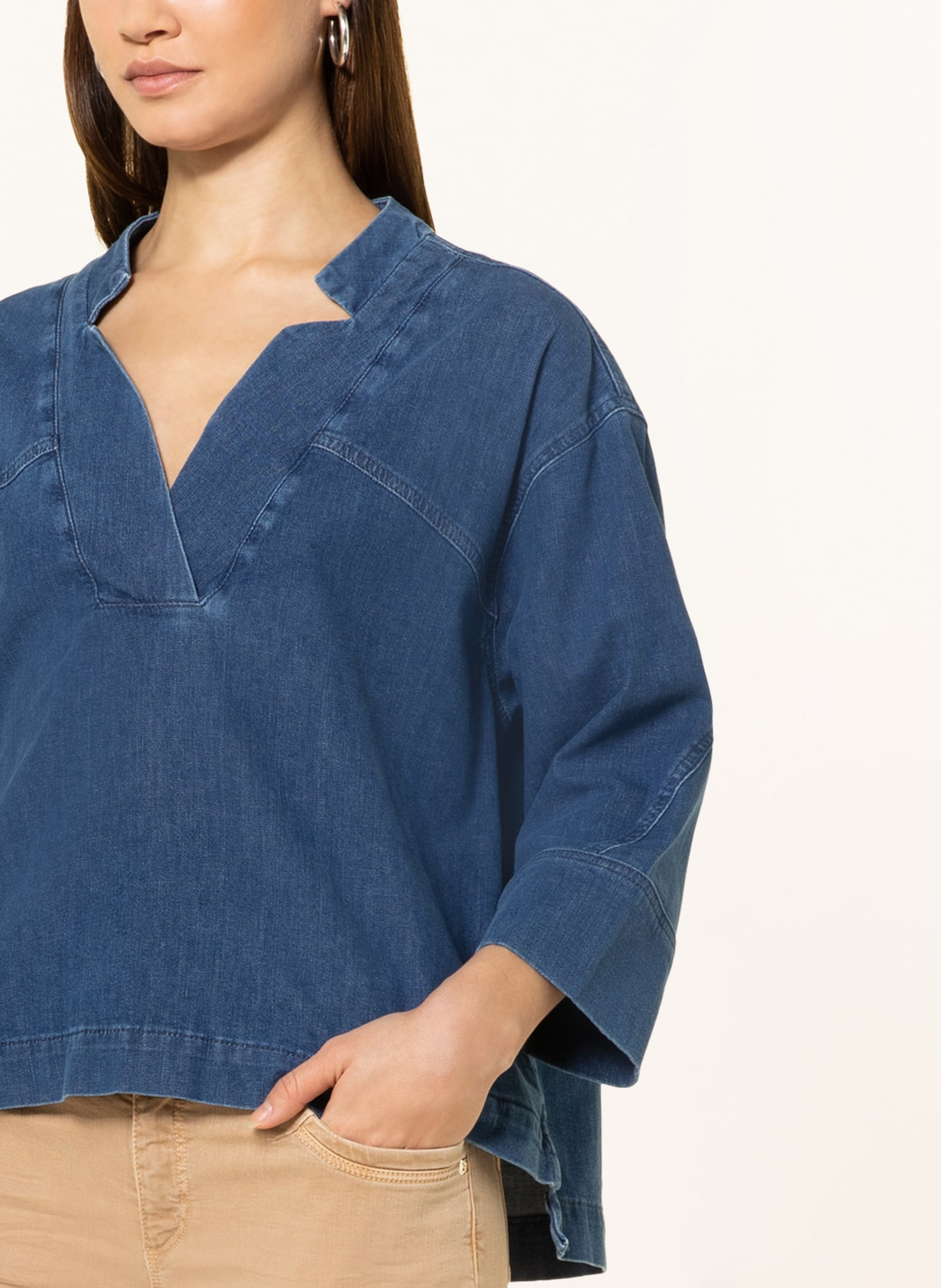 MOS MOSH Blusenshirt EMMA aus Jeans, Farbe: BLAU (Bild 4)