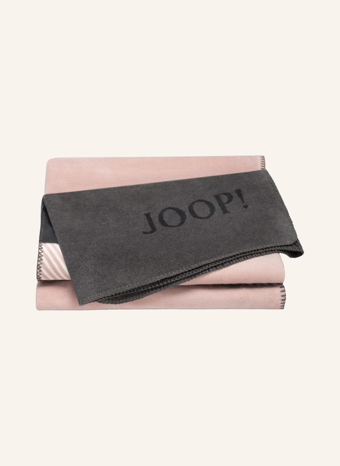 JOOP! Pled MODERN, Kolor: CZIEMNOSZARY/ RÓŻOWY/ BIAŁY (Obrazek 1)