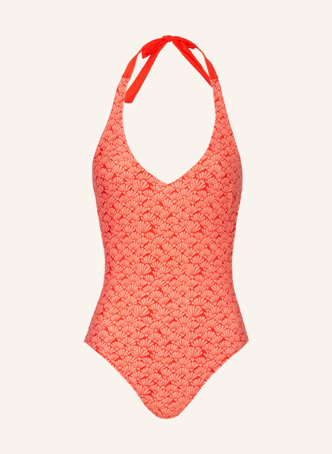 FIRE+ICE Halter neck swimsuit ZAHARA2, Color: RED/ LIGHT RED (Image 1)
