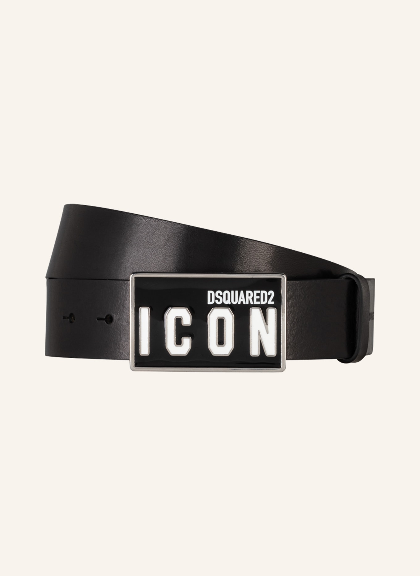 DSQUARED2 Leather belt ICON , Color: BLACK (Image 1)