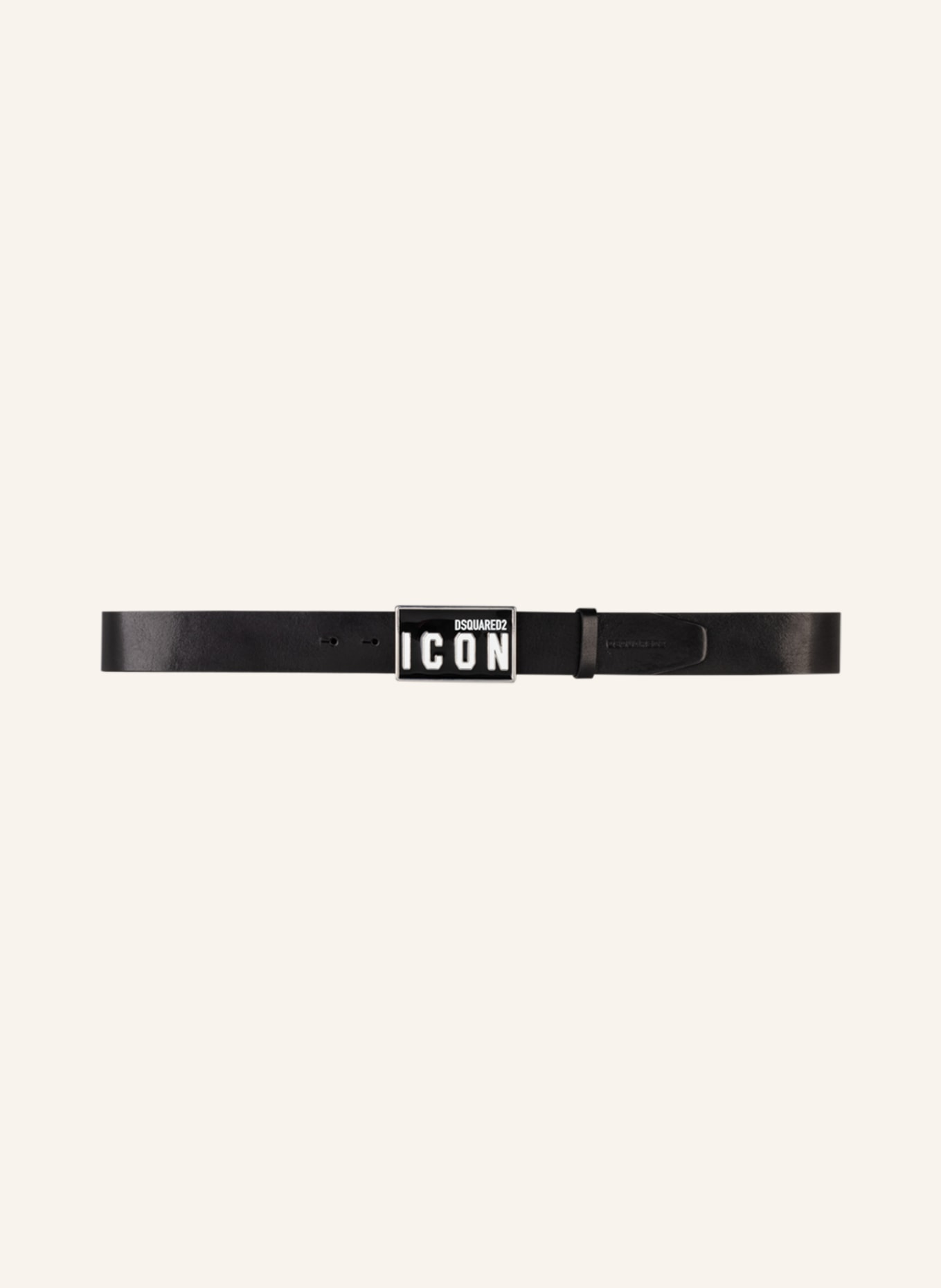 DSQUARED2 Leather belt ICON , Color: BLACK (Image 2)