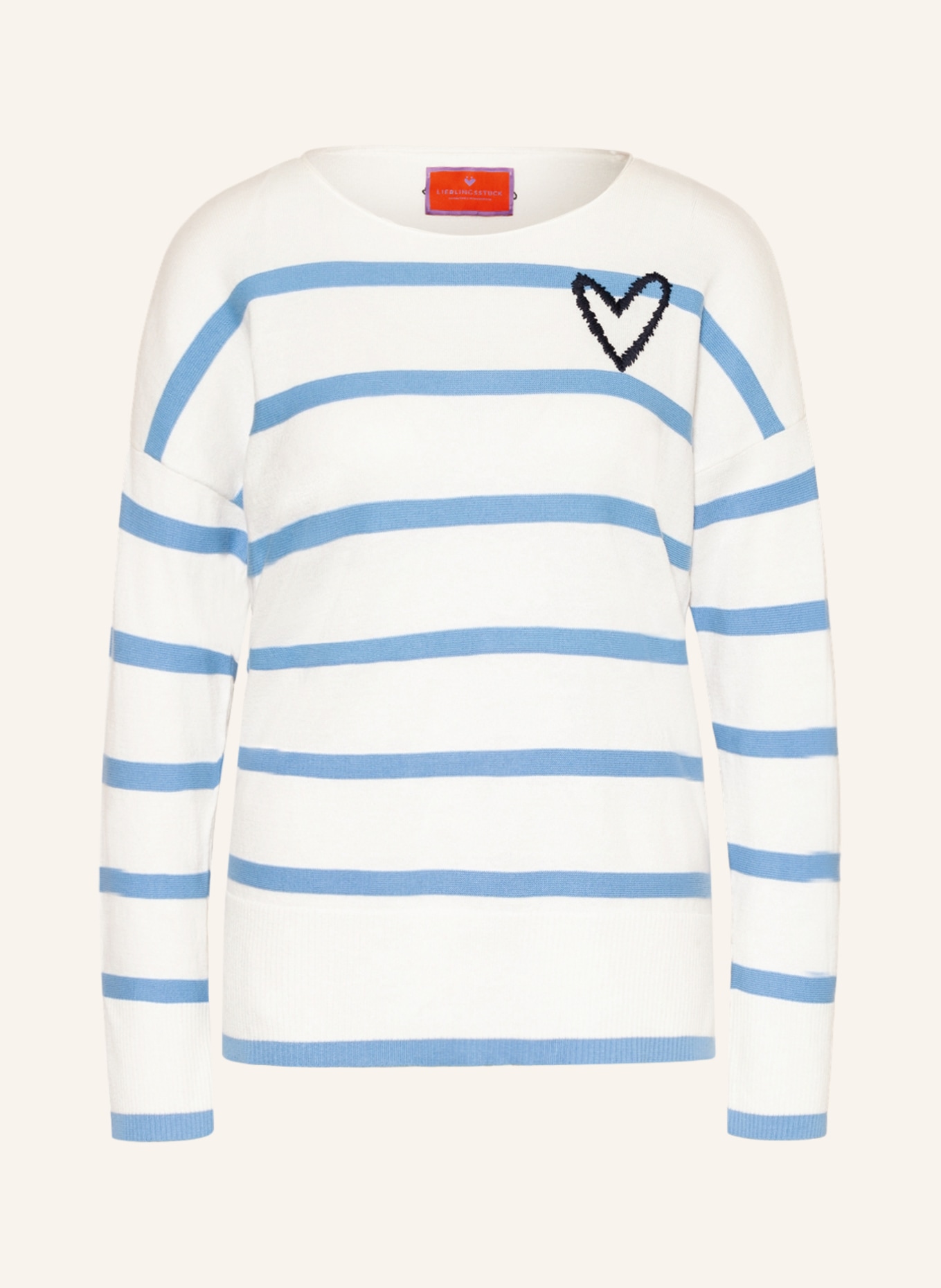 LIEBLINGSSTÜCK Sweater SAMYEP, Color: WHITE/ LIGHT BLUE (Image 1)