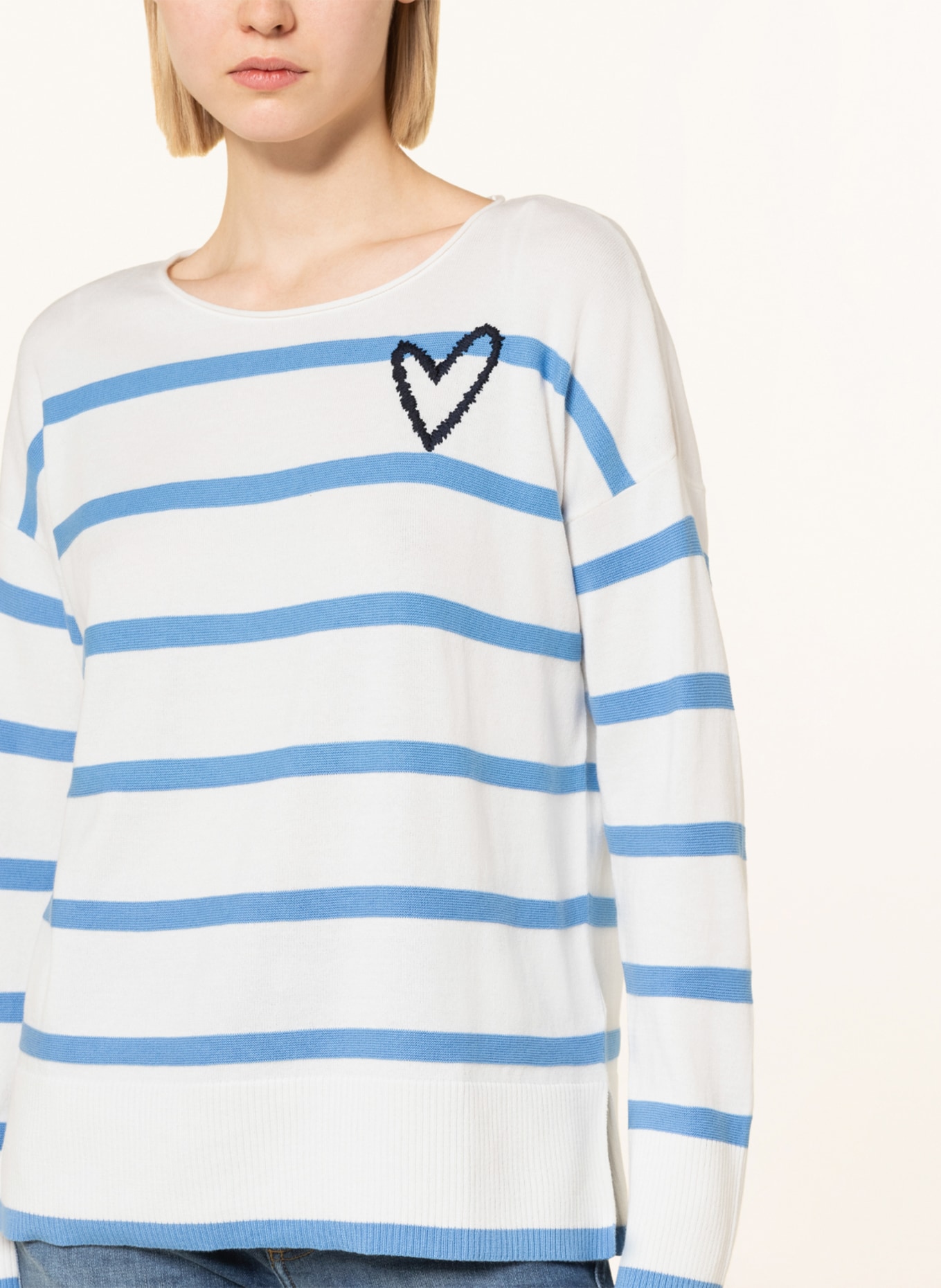 LIEBLINGSSTÜCK Sweater SAMYEP, Color: WHITE/ LIGHT BLUE (Image 4)