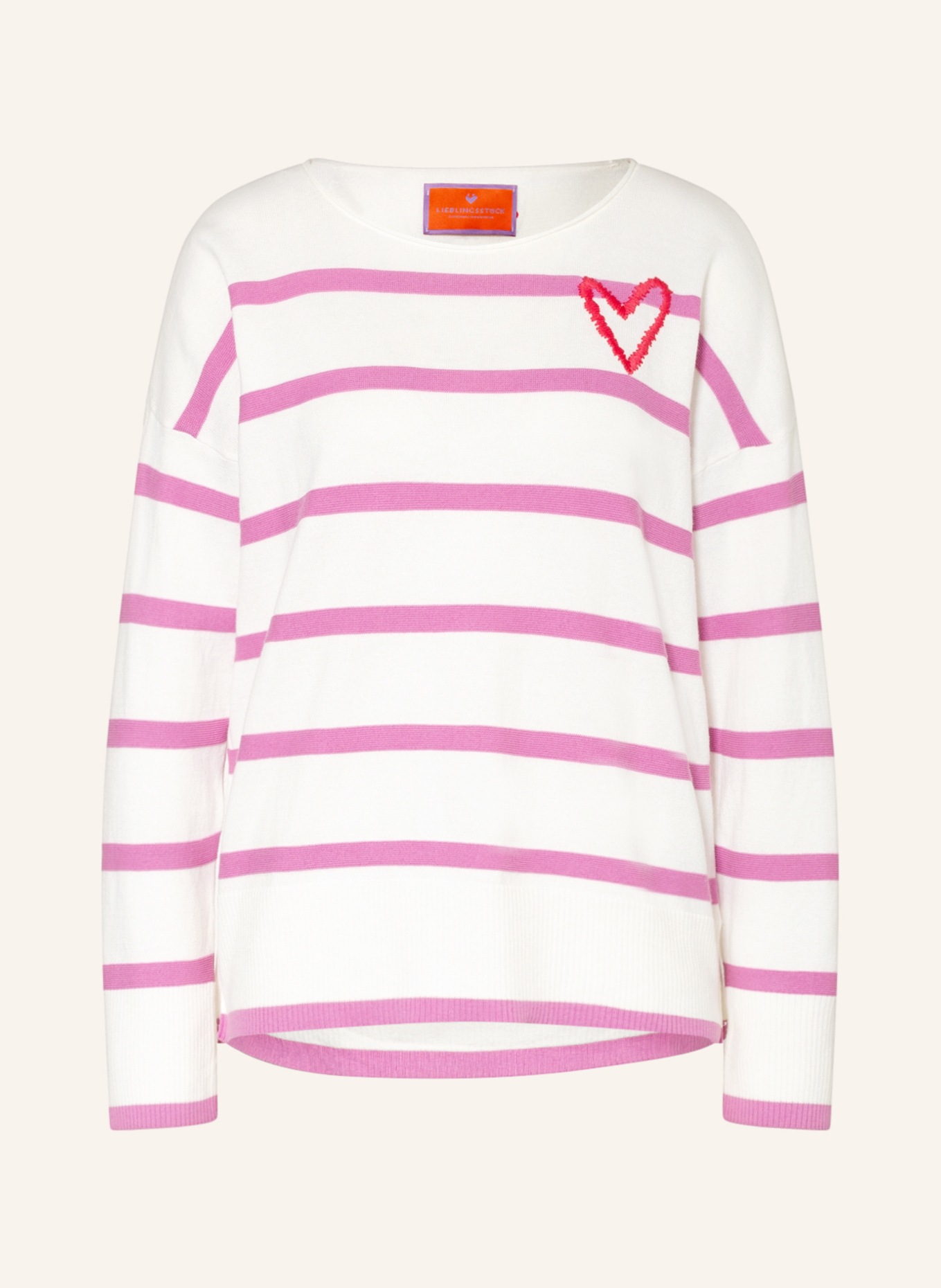 LIEBLINGSSTÜCK Pullover SAMYEP, Farbe: WEISS/ FUCHSIA (Bild 1)
