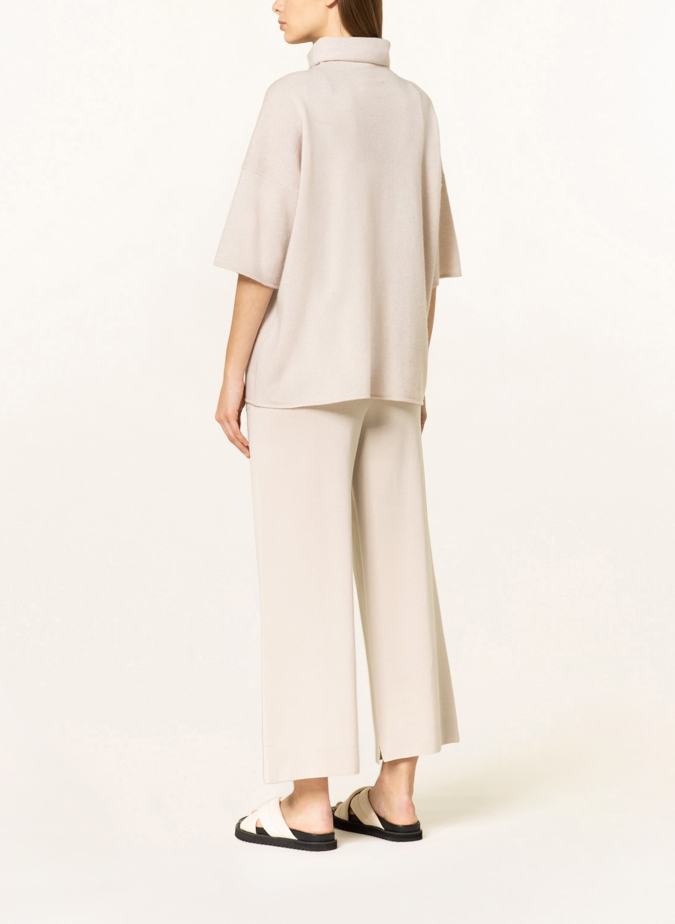 SMINFINITY Knit trousers with silk, Color: CREAM (Image 3)