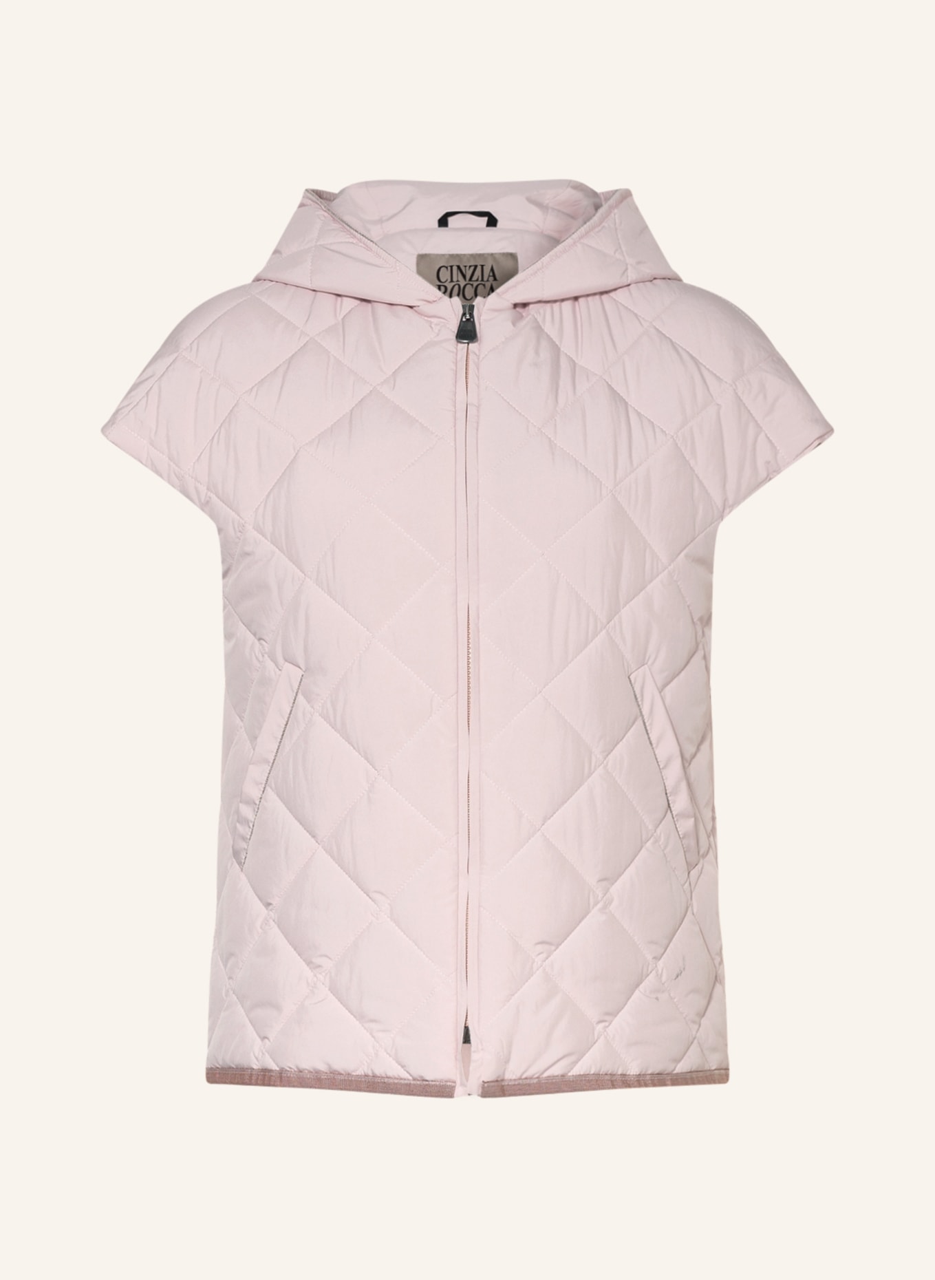 CINZIA ROCCA Quilted vest with decorative gems, Color: LIGHT PINK (Image 1)