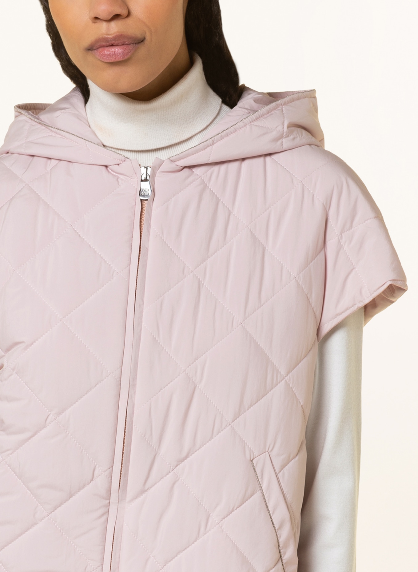 CINZIA ROCCA Quilted vest with decorative gems, Color: LIGHT PINK (Image 5)