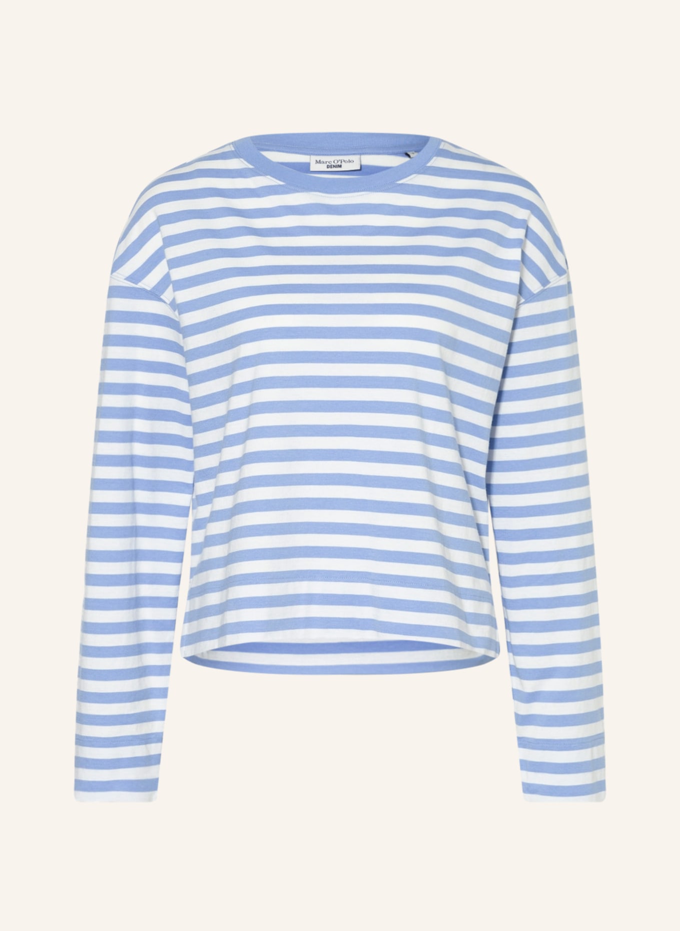 Marc O'Polo DENIM Long sleeve shirt, Color: WHITE/ LIGHT BLUE (Image 1)