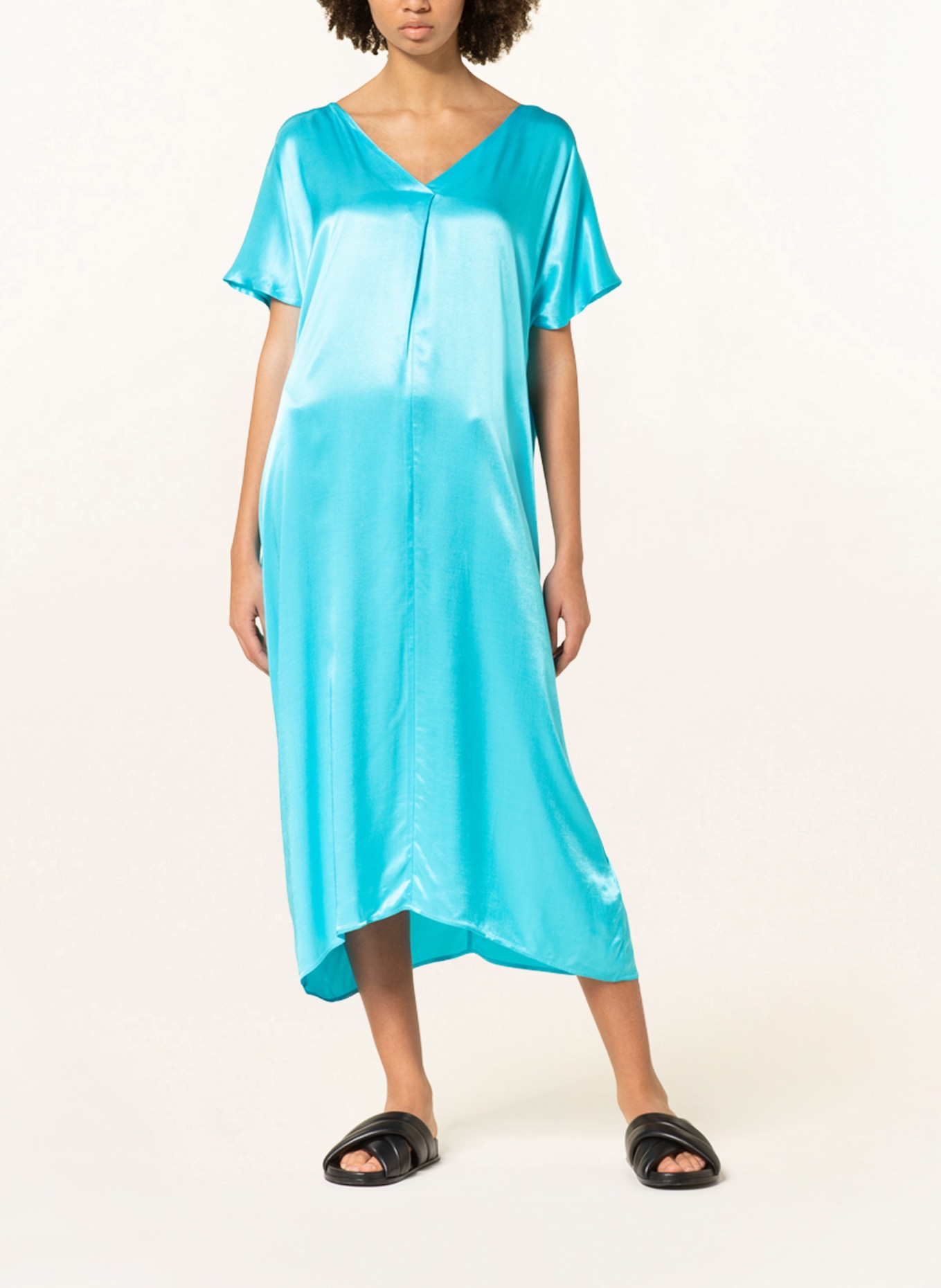 lilienfels Satin dress, Color: NEON TURQUOISE (Image 2)