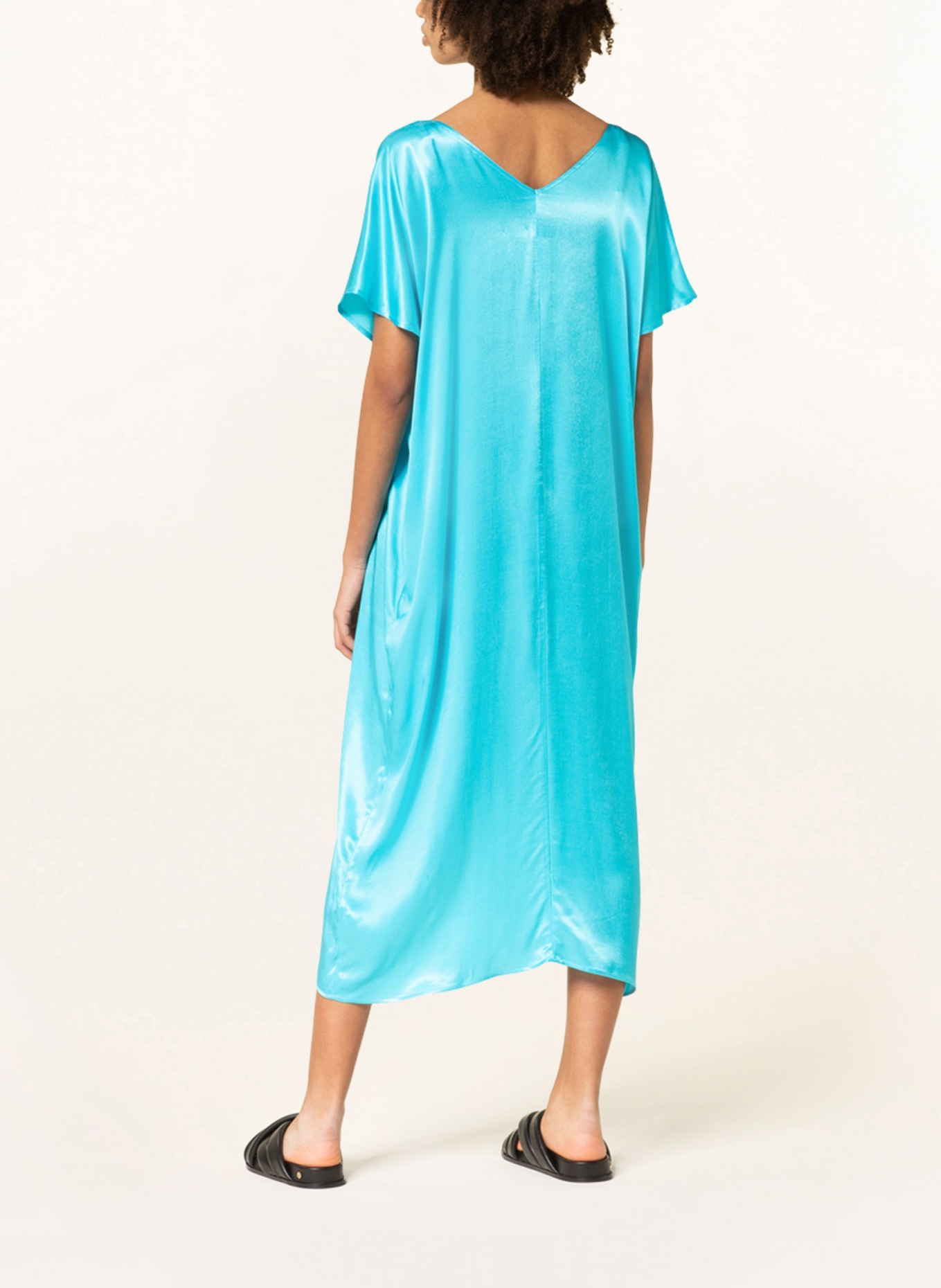 lilienfels Satin dress, Color: NEON TURQUOISE (Image 3)