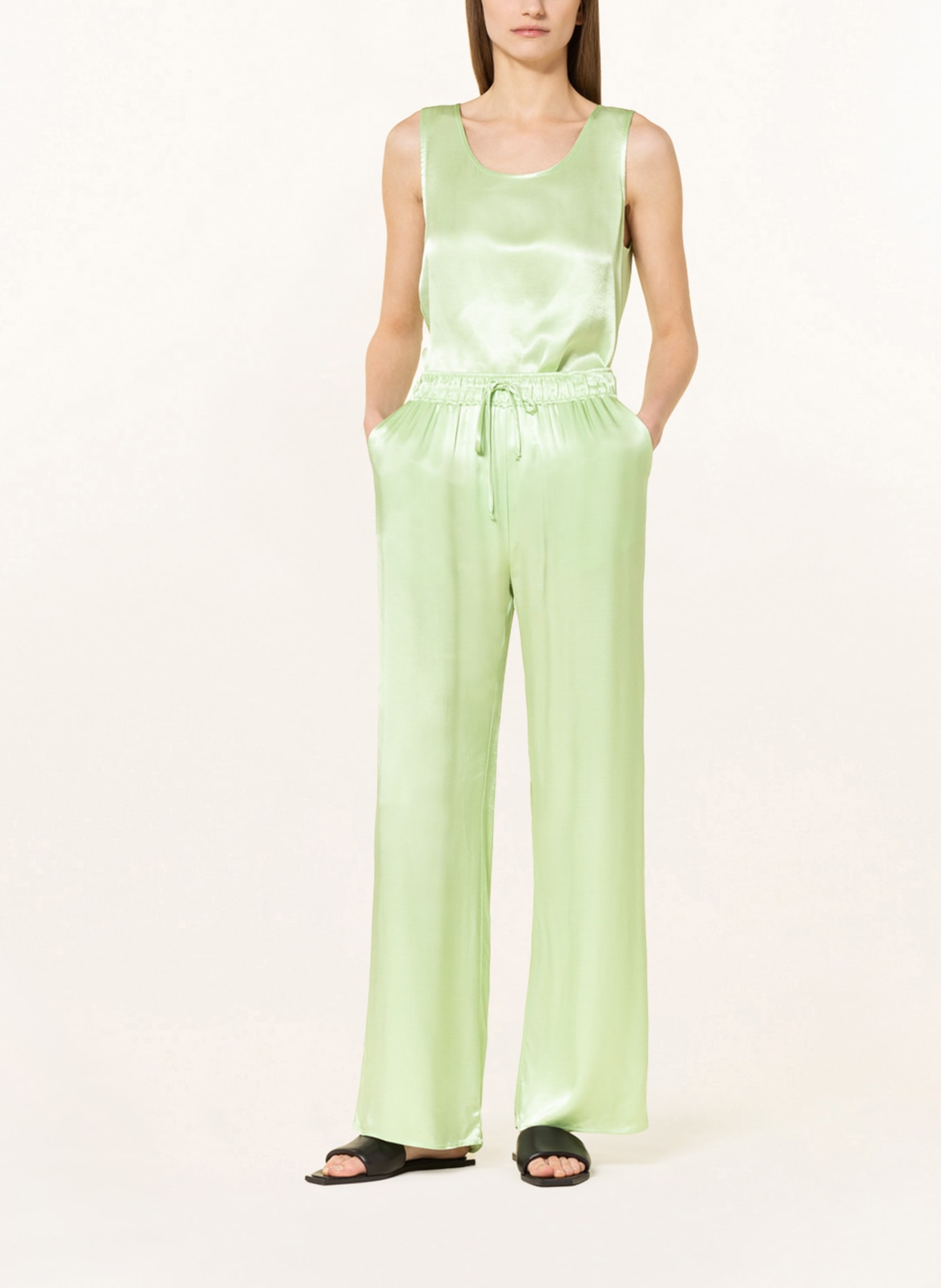 lilienfels Satin pants , Color: LIGHT GREEN (Image 2)