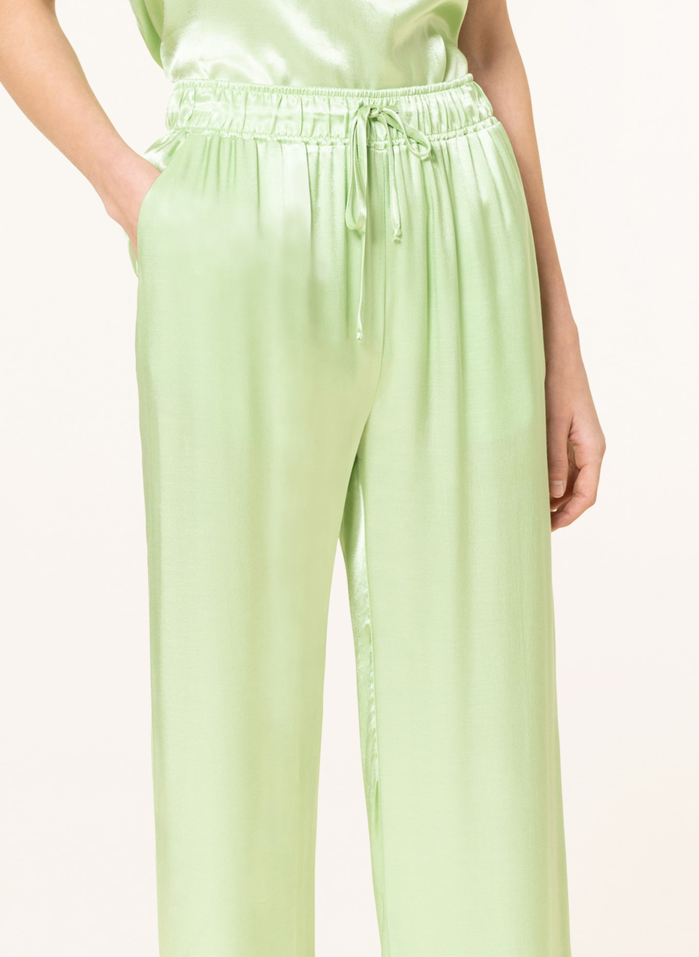 lilienfels Satin pants , Color: LIGHT GREEN (Image 5)