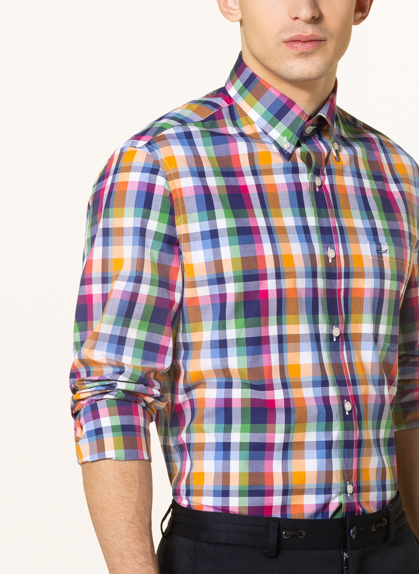 PAUL & SHARK Shirt slim fit, Color: ORANGE/ BLUE/ WHITE (Image 4)