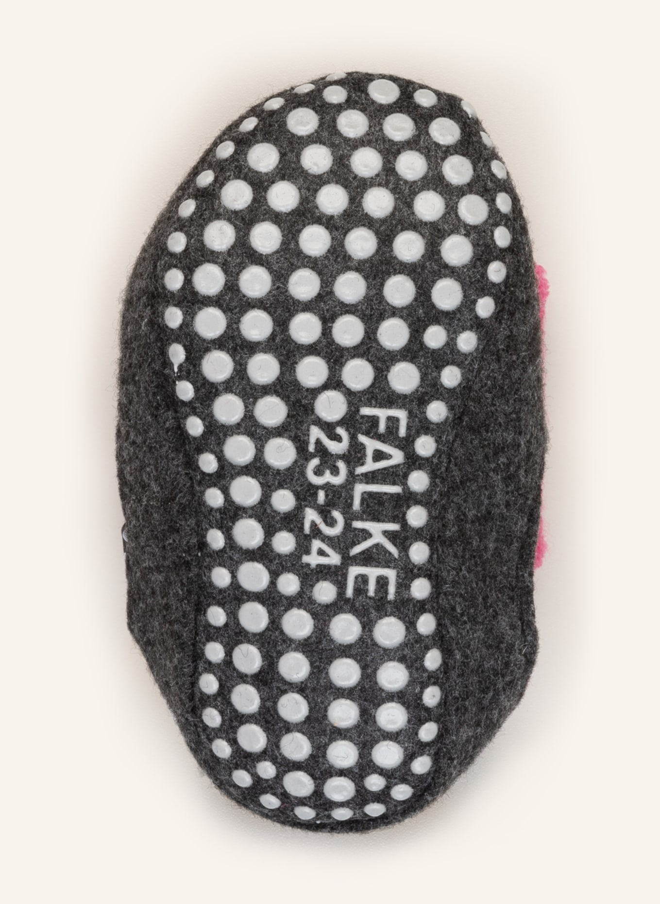 FALKE Stoppersocken COSYSHOE aus Merinowolle: DUNKELGRAU/ PINK