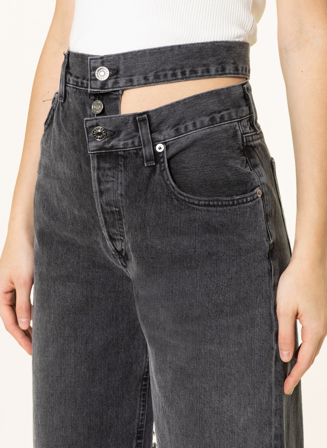 AGOLDE Straight Jeans JEAN mit Cut-out, Farbe: Conduct washed black (Bild 5)