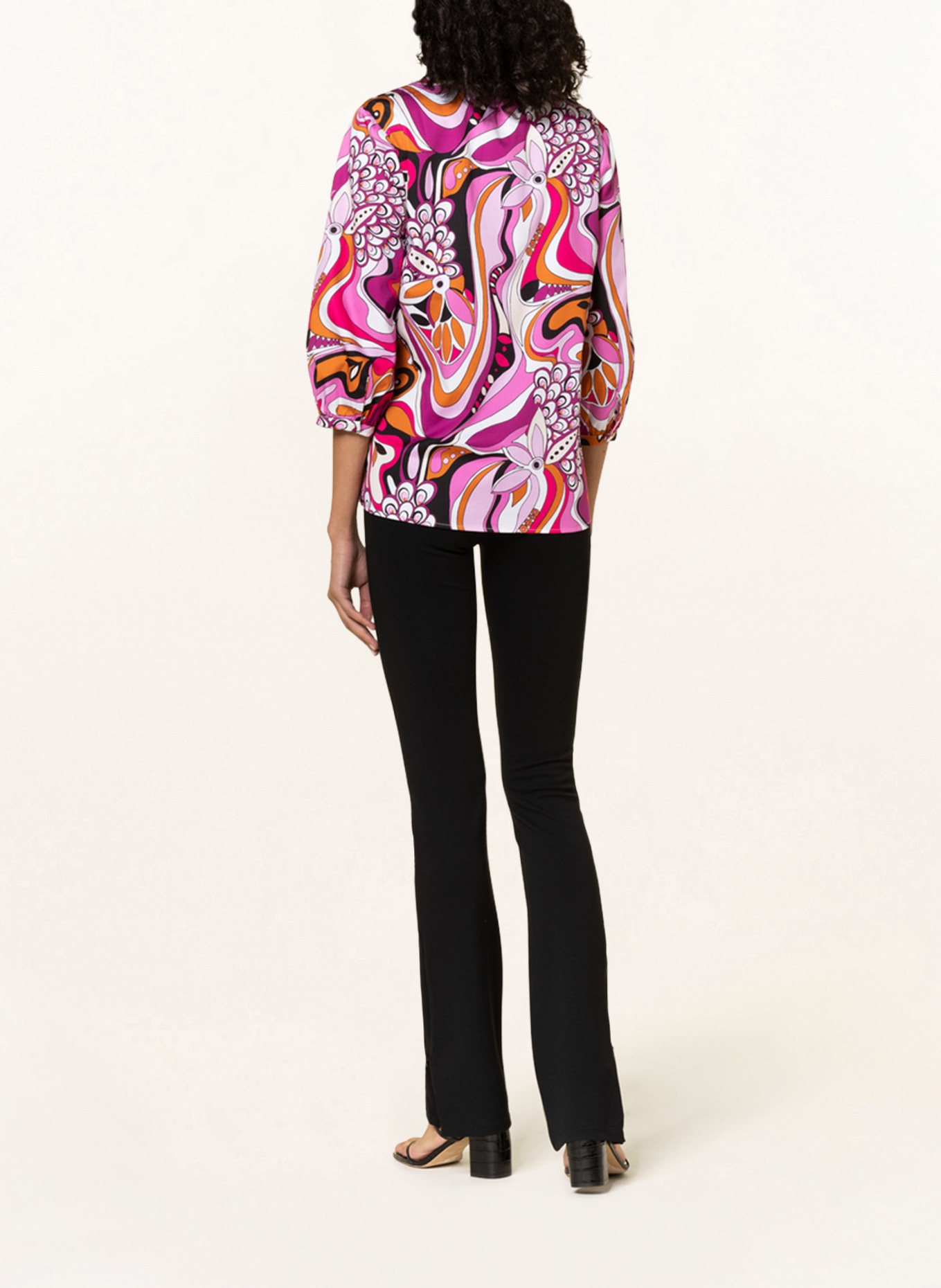 darling harbour Blouse with 3/4 sleeves , Color: FUCHSIA/ ORANGE/ WHITE (Image 3)