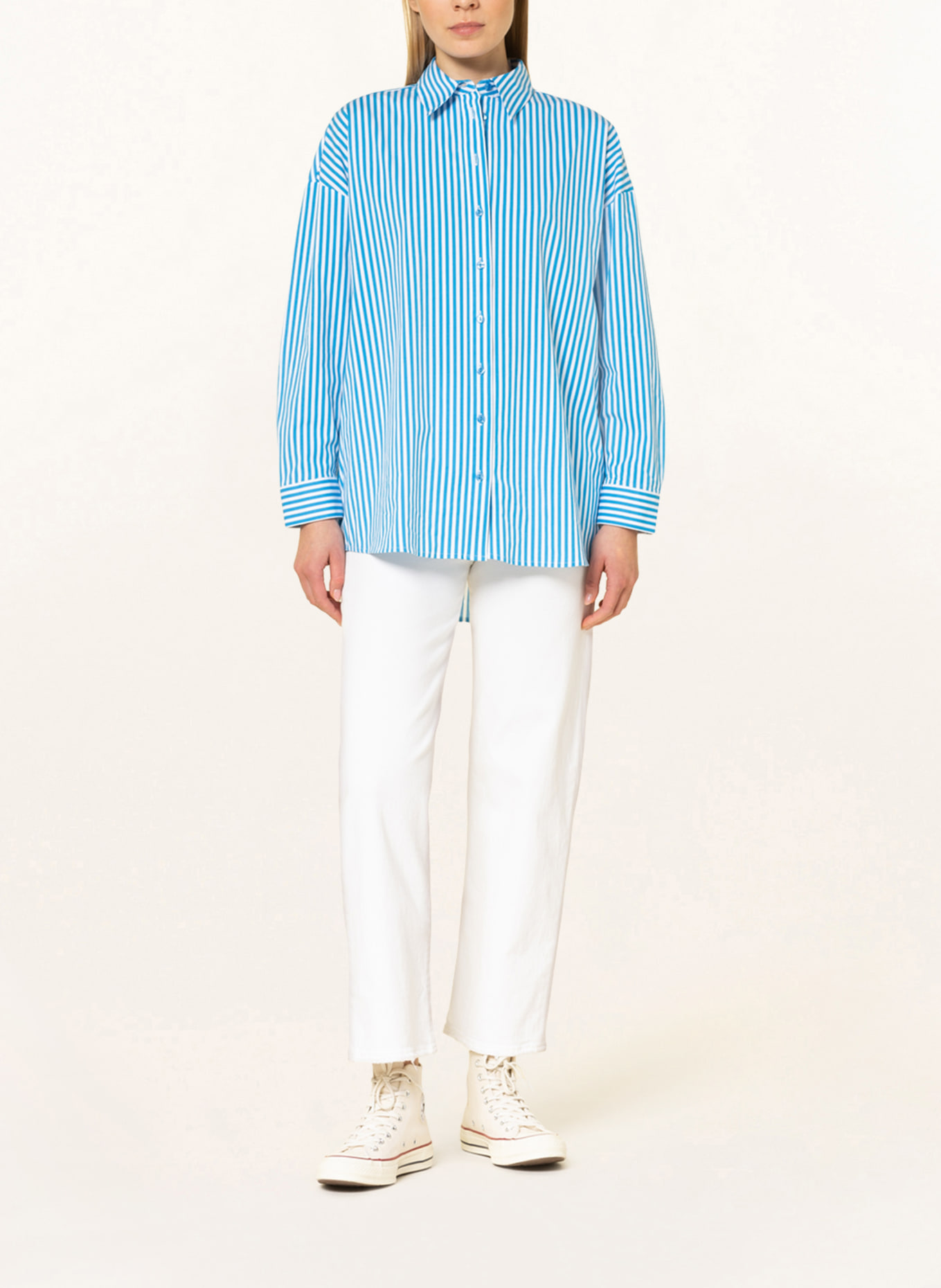 darling harbour Shirt blouse, Color: LIGHT BLUE/ WHITE (Image 2)