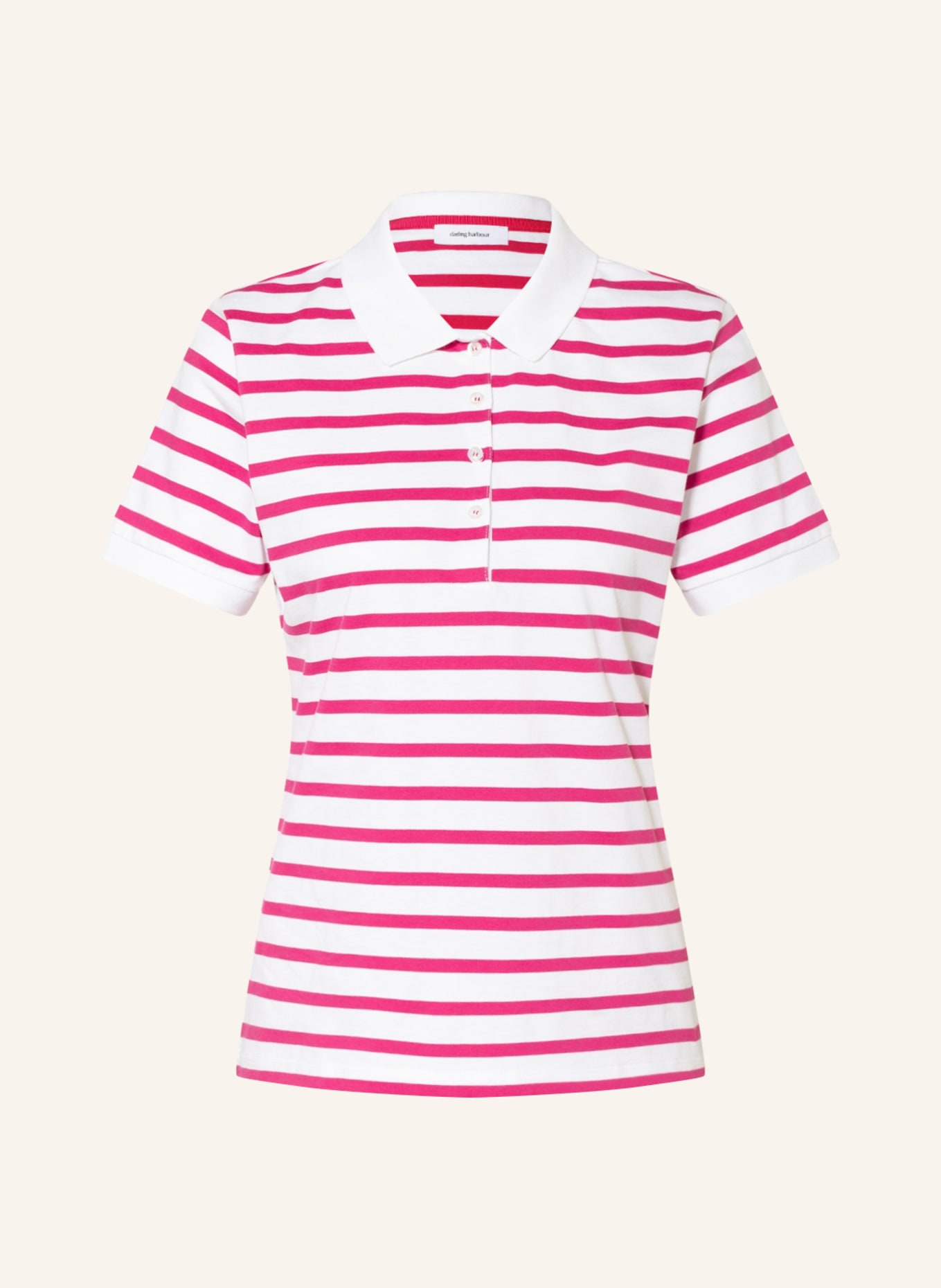 darling harbour Piqué-Poloshirt, Farbe: Weiß /Miami Pink (Bild 1)