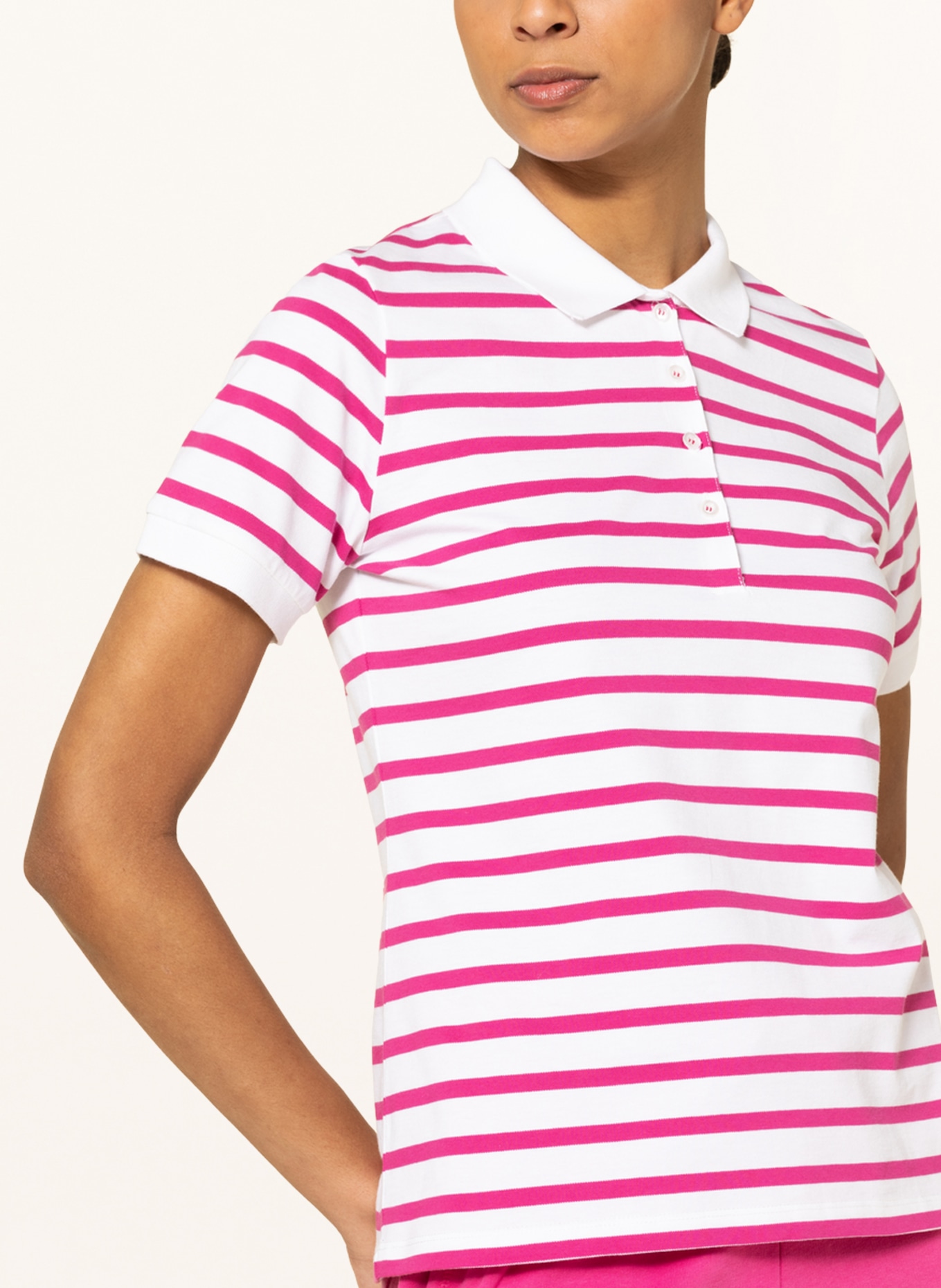 darling harbour Piqué-Poloshirt, Farbe: Weiß /Miami Pink (Bild 4)