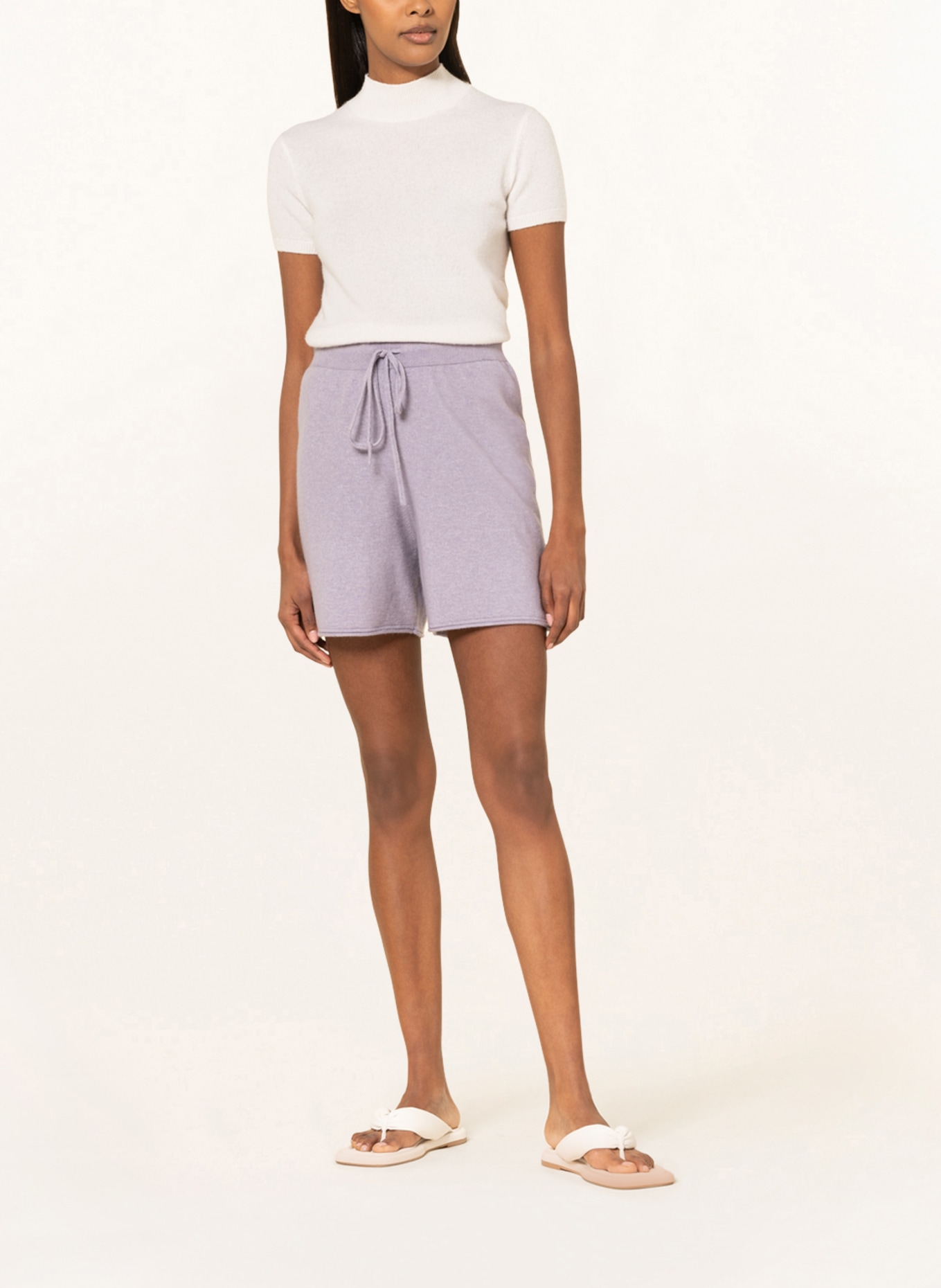(THE MERCER) N.Y. Knit shorts with merino wool, Color: LIGHT PURPLE (Image 2)