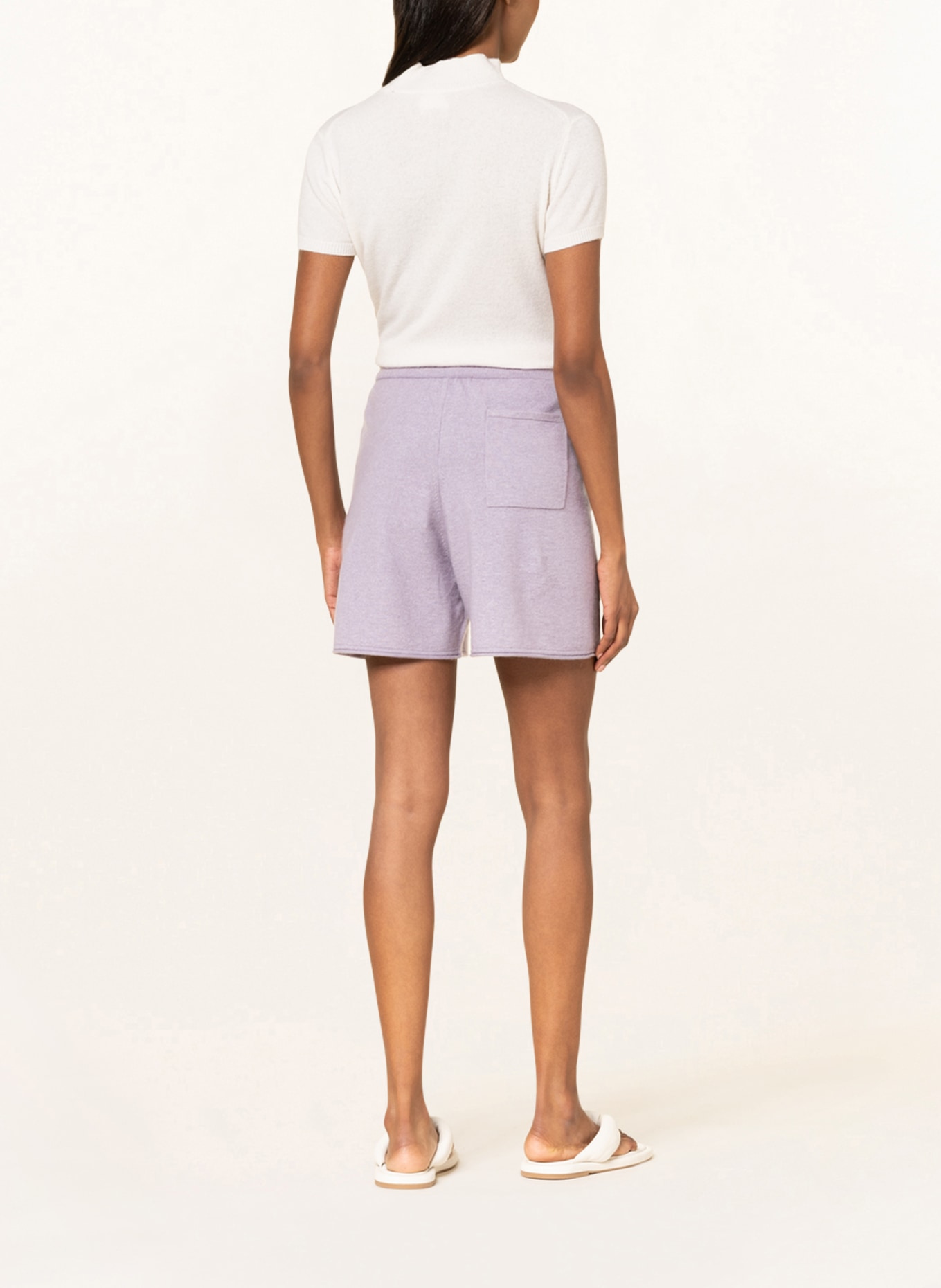 (THE MERCER) N.Y. Knit shorts with merino wool, Color: LIGHT PURPLE (Image 3)