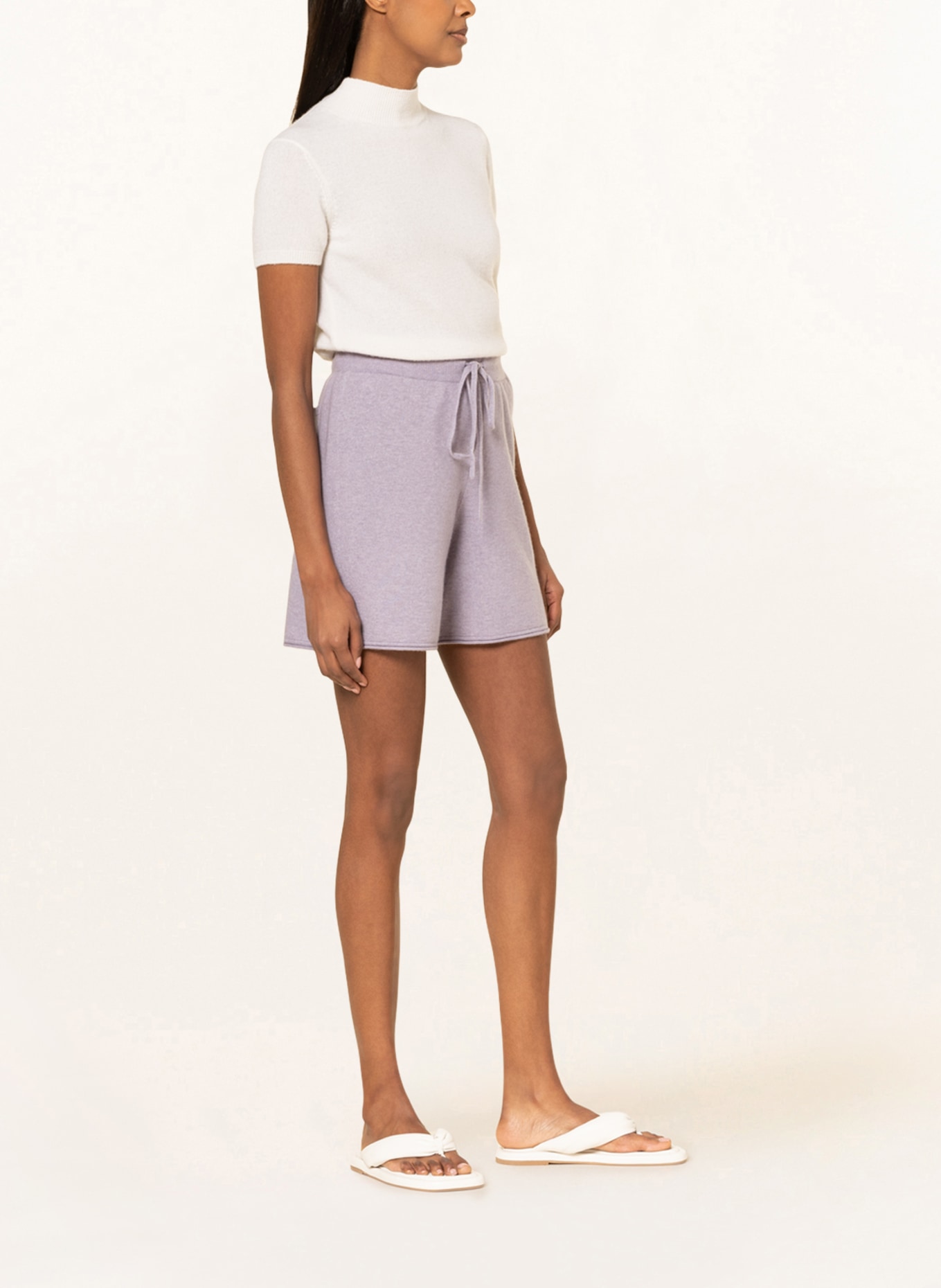 (THE MERCER) N.Y. Knit shorts with merino wool, Color: LIGHT PURPLE (Image 4)