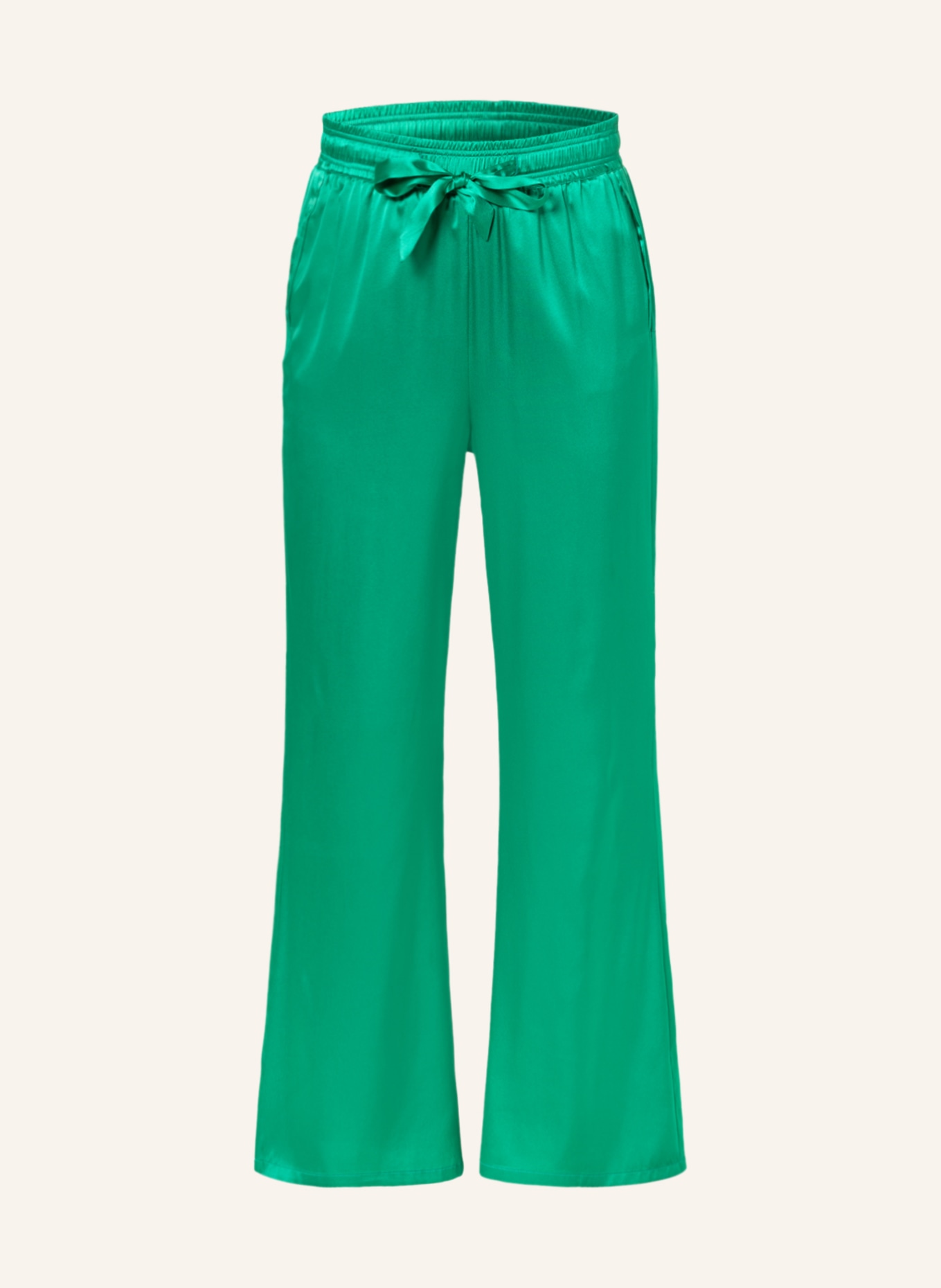 (THE MERCER) N.Y. Silk pants in jogger style , Color: GREEN (Image 1)