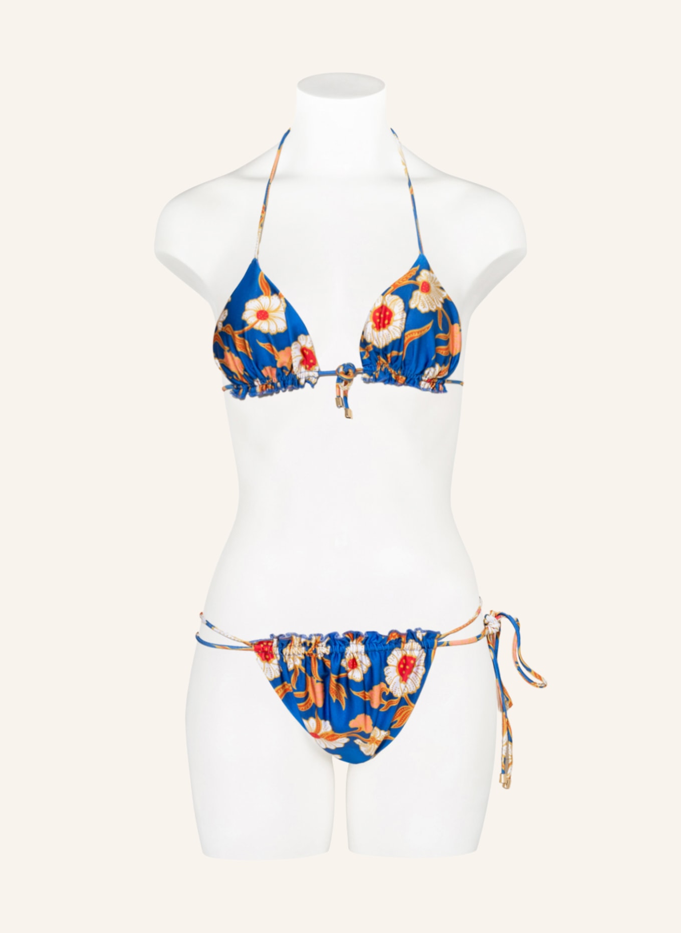 JANTHEE Berlin Triangle bikini top NICCI, Color: BLUE/ ORANGE/ DARK YELLOW (Image 2)