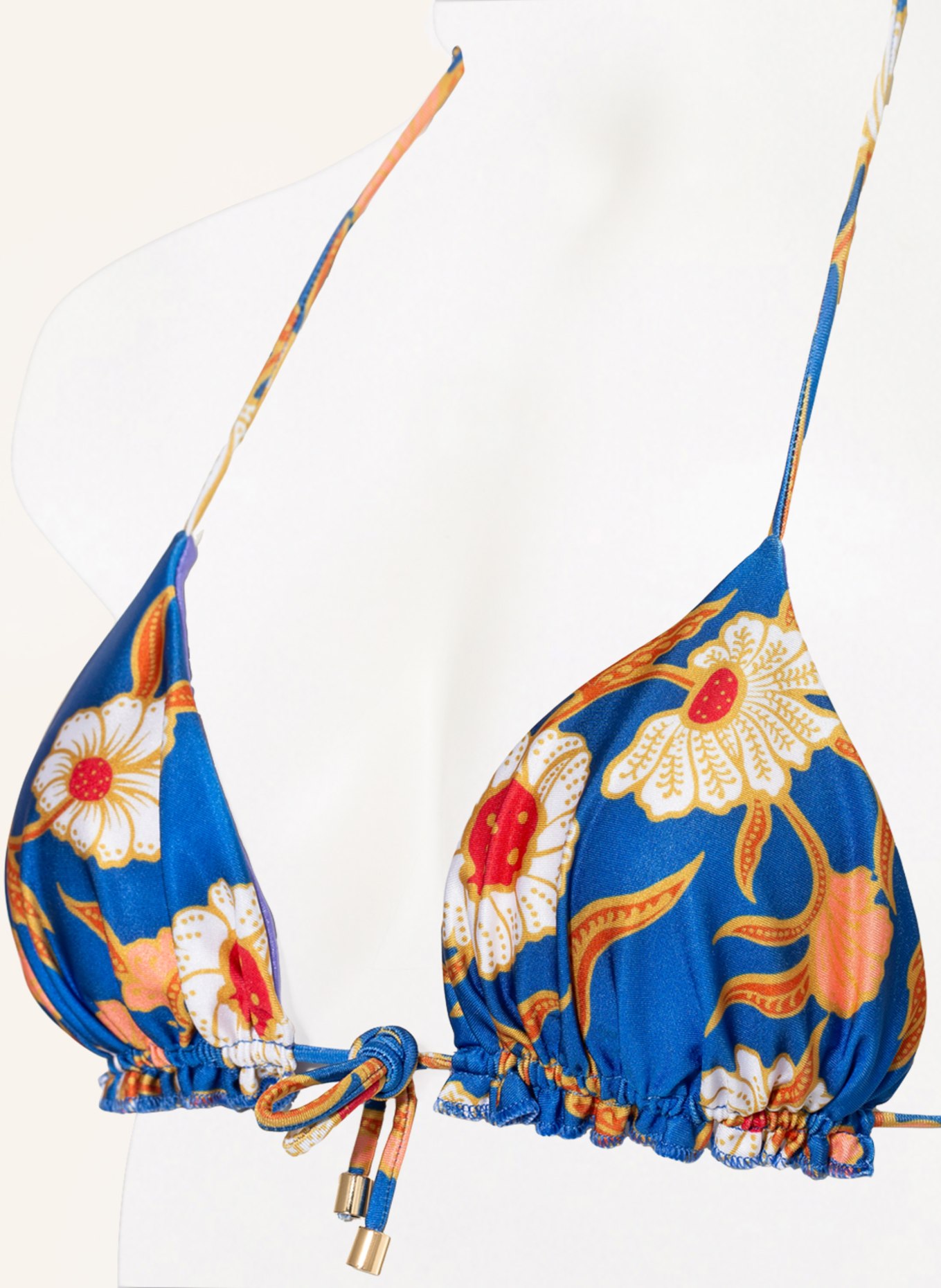 JANTHEE Berlin Triangel-Bikini-Top NICCI, Farbe: BLAU/ ORANGE/ DUNKELGELB (Bild 4)