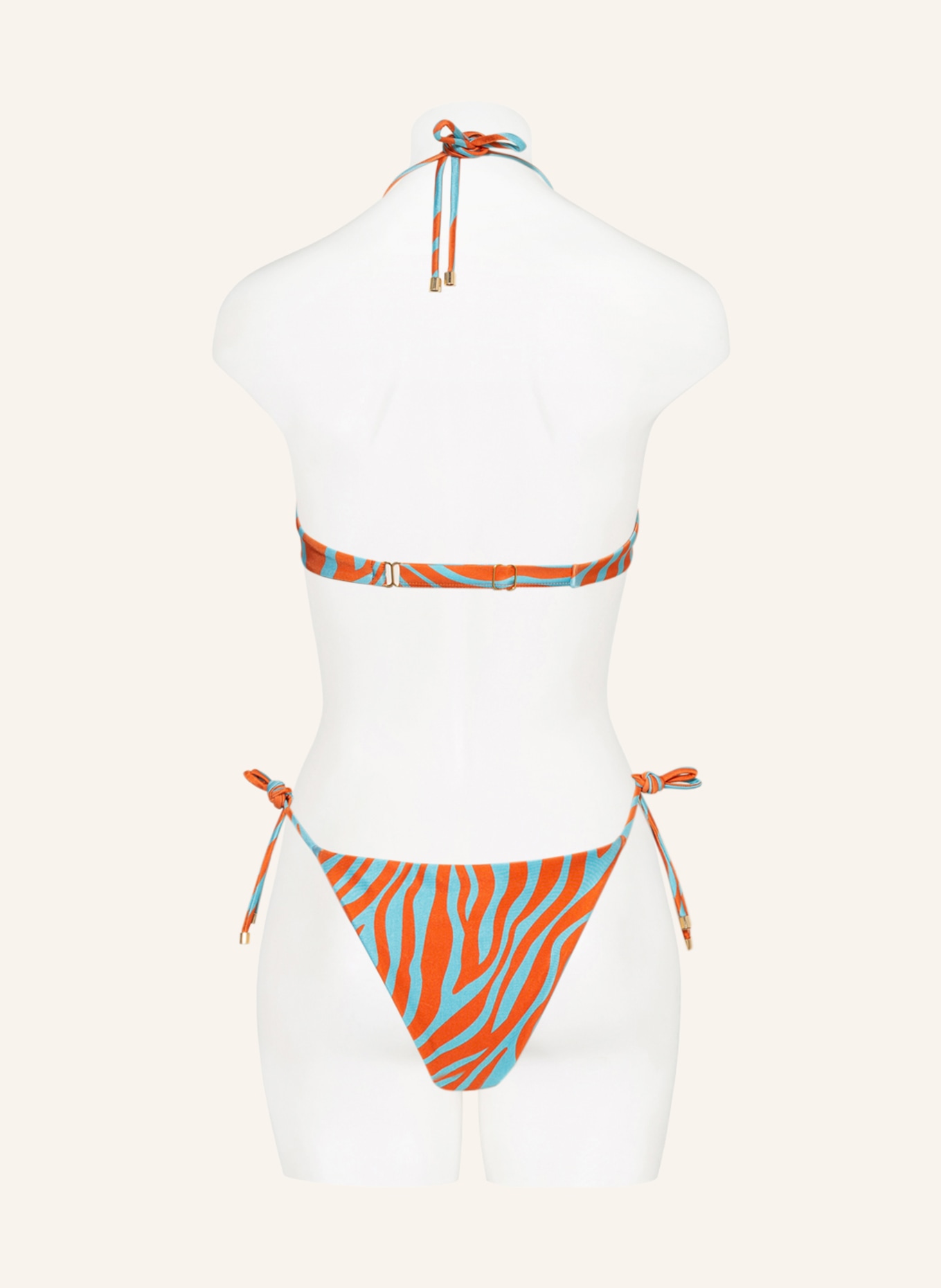 JANTHEE Berlin Triangel-Bikini-Top MAHRA, Farbe: ORANGE/ TÜRKIS (Bild 3)
