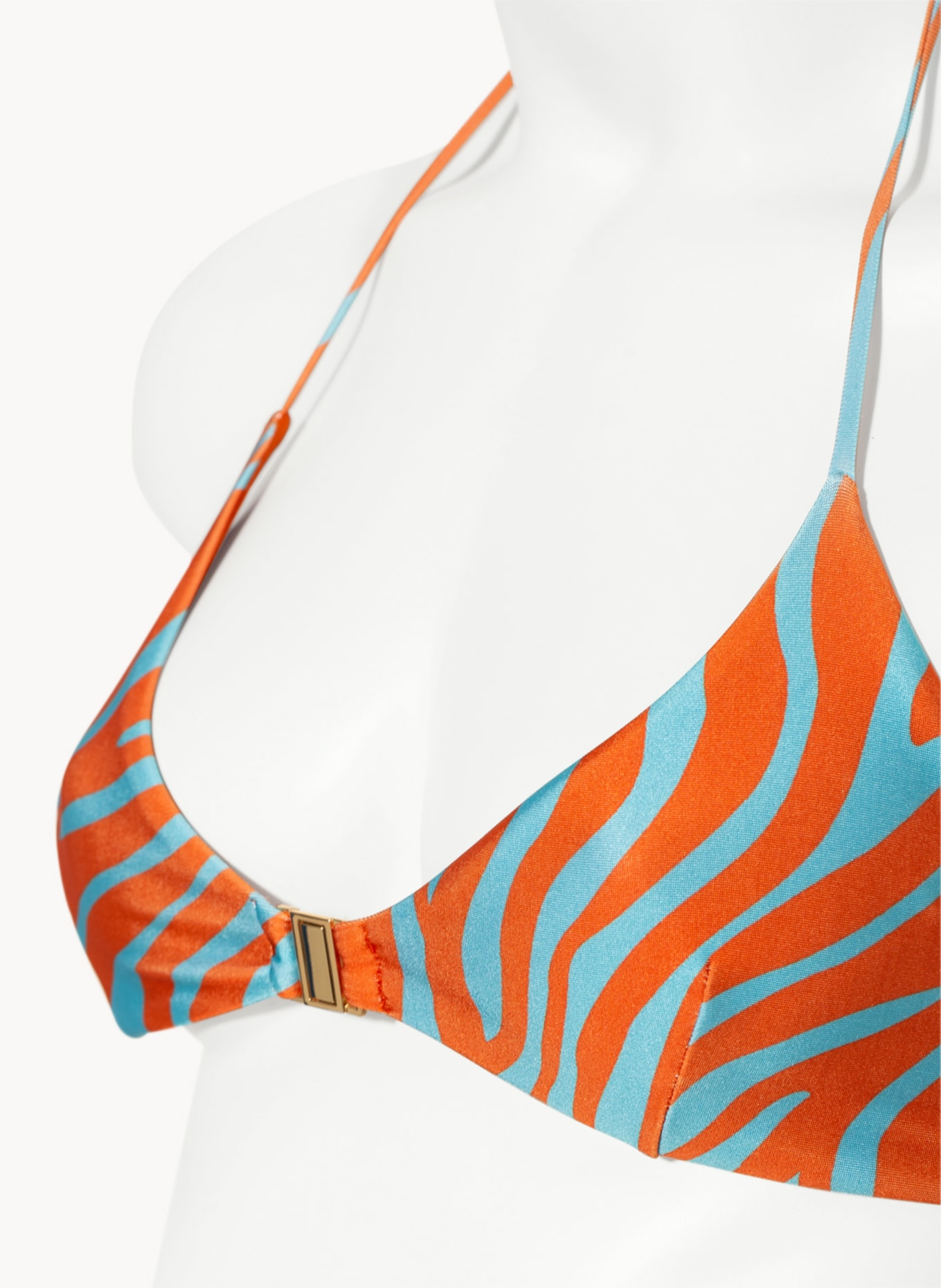 JANTHEE Berlin Triangel-Bikini-Top MAHRA, Farbe: ORANGE/ TÜRKIS (Bild 4)