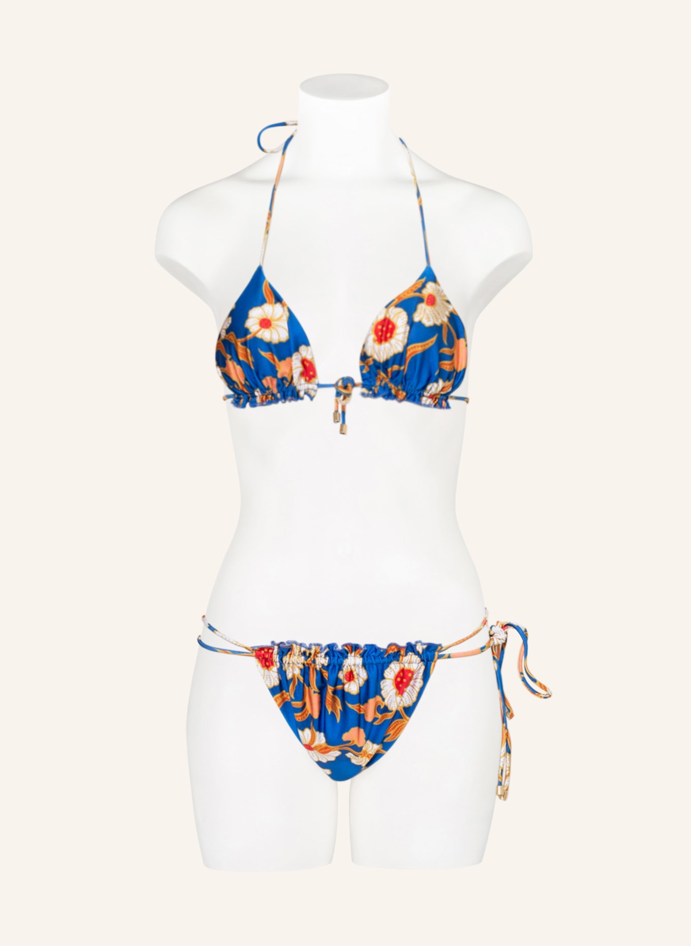 JANTHEE Berlin Triangel-Bikini-Hose AMY BOTTOM, Farbe: BLAU/ WEISS/ ORANGE (Bild 2)