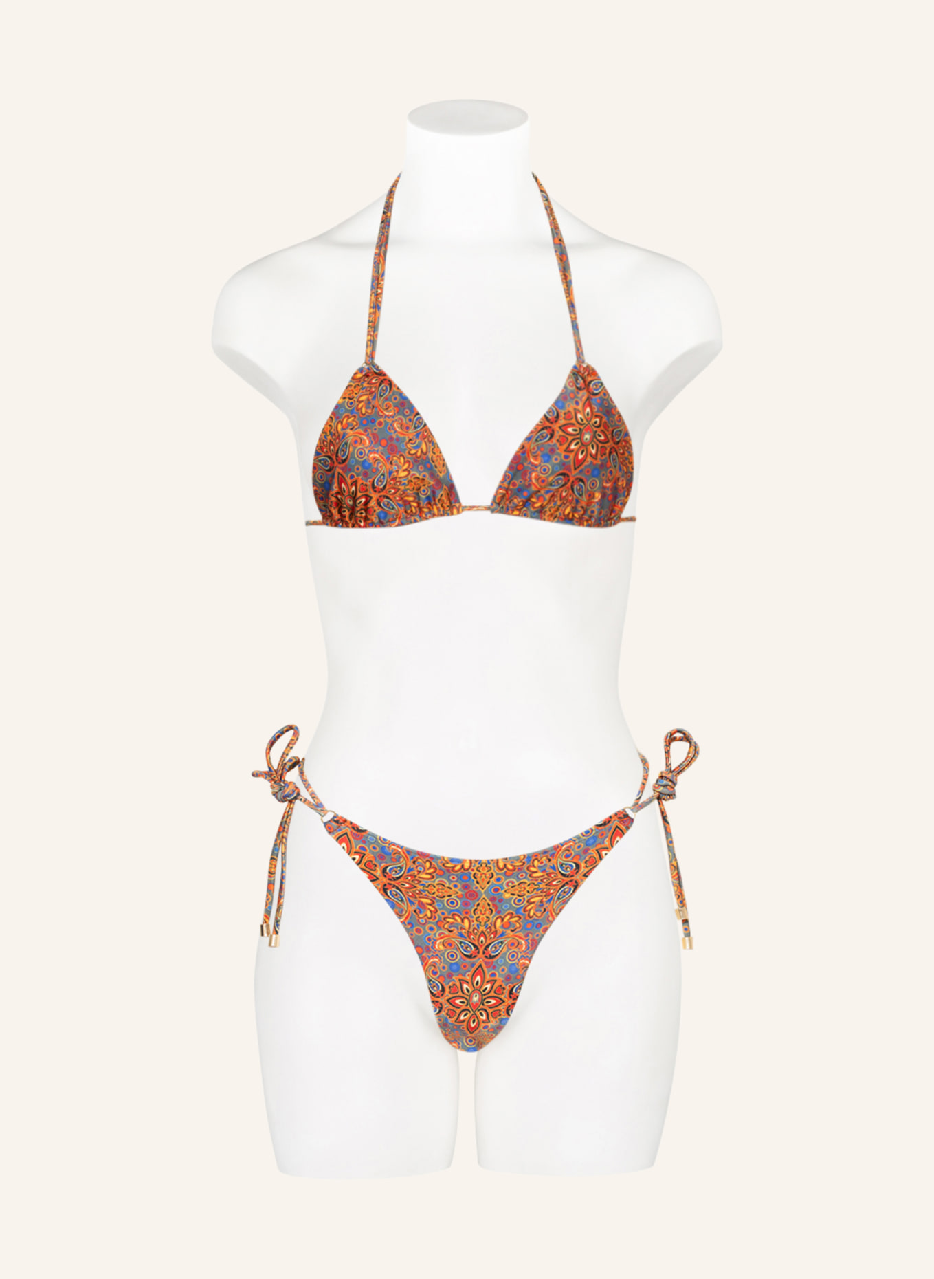 JANTHEE Berlin Triangel-Bikini-Hose ALDINA, Farbe: ORANGE/ KHAKI/ BLAU (Bild 2)