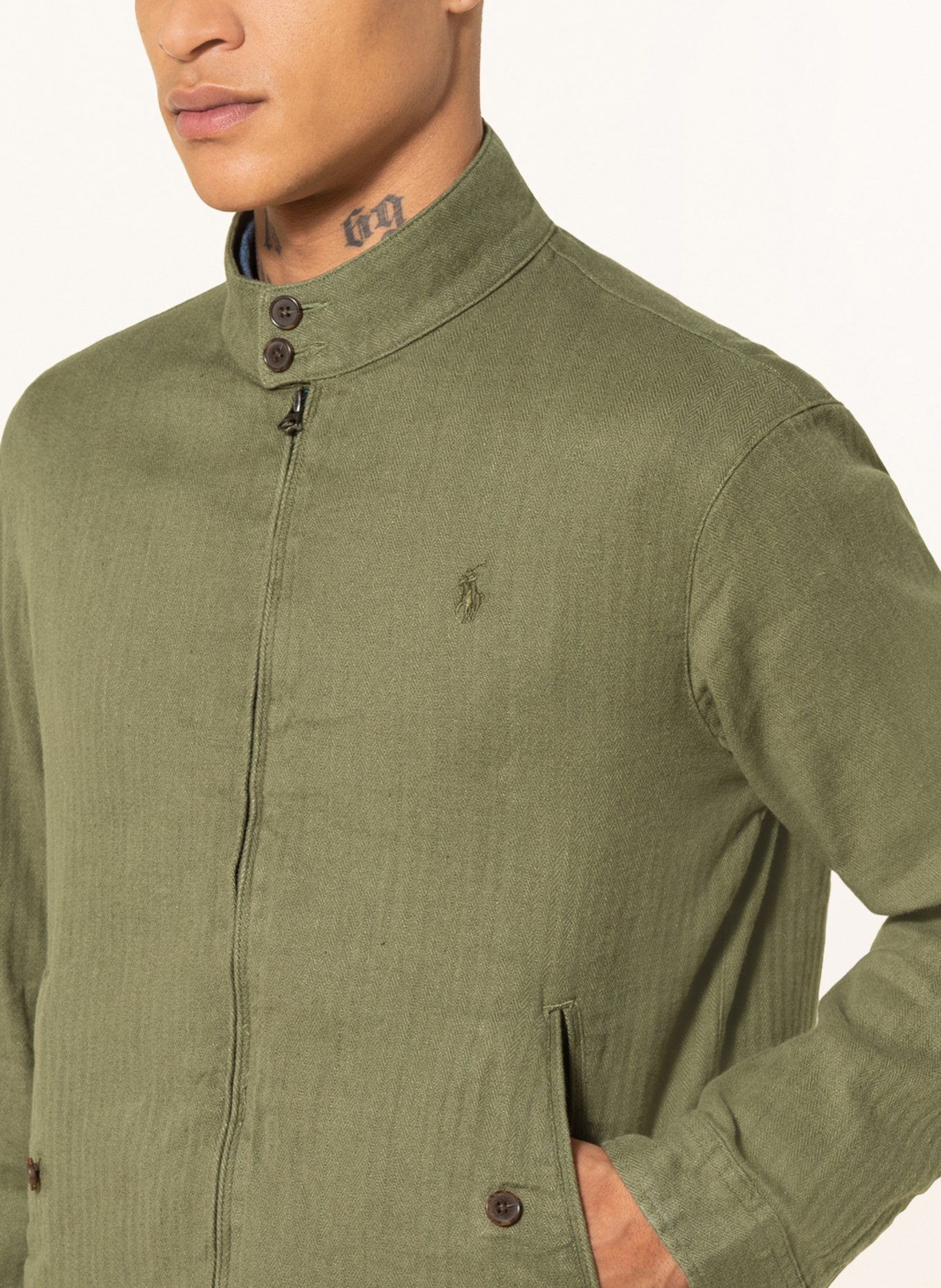 POLO RALPH LAUREN Jacket with linen, Color: OLIVE (Image 4)