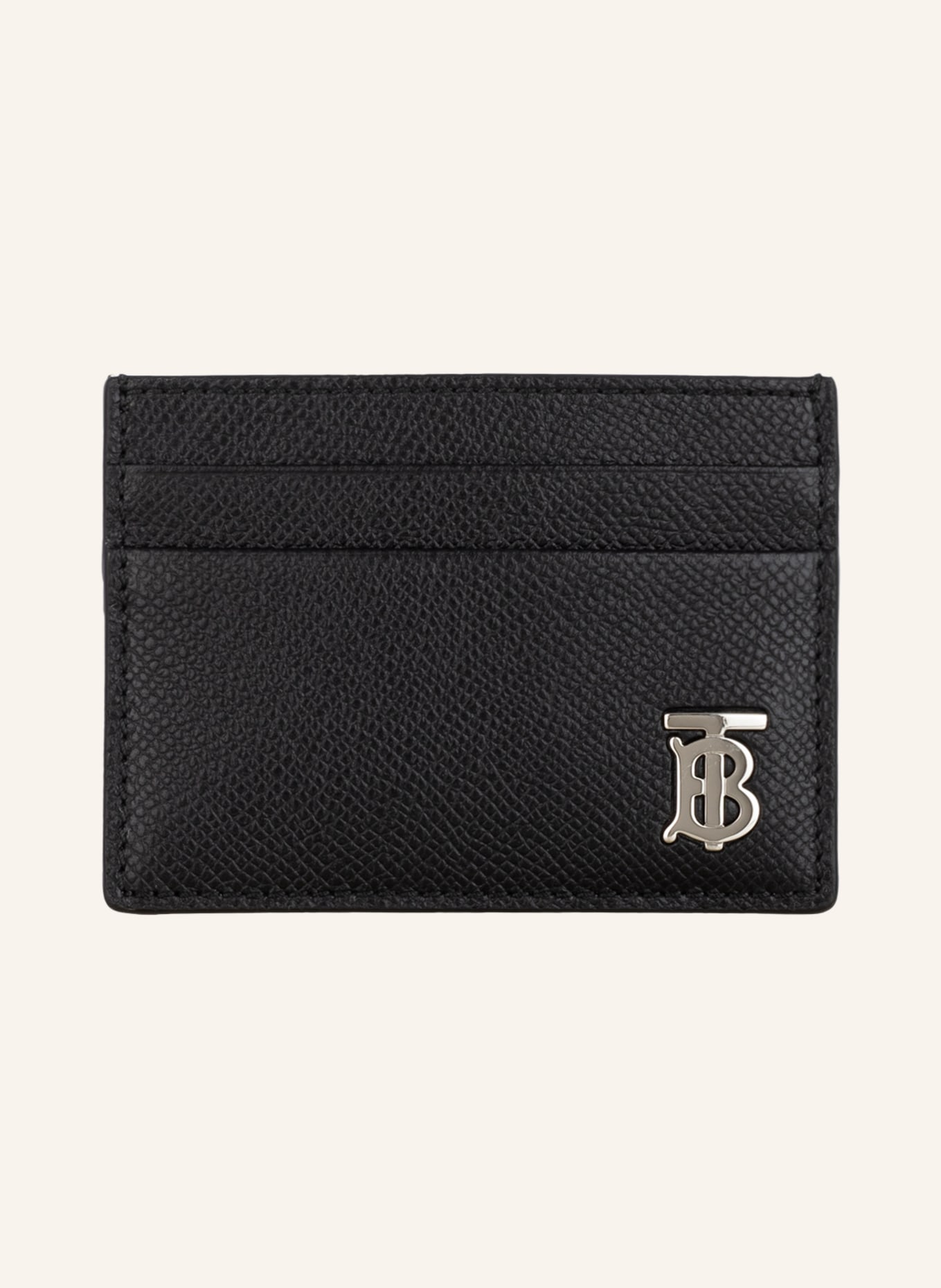 BURBERRY: credit card holder in grained leather - Black